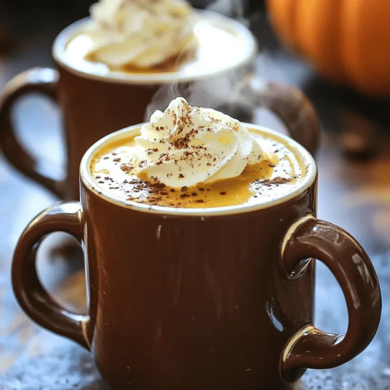 - 2 cups milk (dairy or non-dairy) - 1/4 cup pumpkin puree - 2 tablespoons cocoa powder - 2 tablespoons sugar (adjust to taste) - 1/2 teaspoon pumpkin spice blend (or adjust to taste) - 1/4 teaspoon vanilla extract - A pinch of salt - Whipped cream for topping - Ground cinnamon for garnish To make pumpkin spice hot chocolate, you need simple ingredients. Start with milk, which can be dairy or non-dairy. I love using almond milk for a nutty flavor. Next, you need pumpkin puree. This adds creamy texture and a rich taste. Cocoa powder gives the drink its chocolatey essence. Sweeten it with sugar, but adjust it to your liking. The pumpkin spice blend brings that warm, cozy flavor. This usually includes cinnamon, nutmeg, and clove. A dash of vanilla extract enhances the overall taste. Lastly, just a pinch of salt balances the sweetness. Don't forget the whipped cream and ground cinnamon for topping! These make the drink look and taste even better. Start by pouring 2 cups of milk into a medium saucepan. You can use dairy or non-dairy milk for this recipe. Next, add 1/4 cup of pumpkin puree. Whisk the two together well. Heat the mixture over medium heat for about 3-5 minutes. Watch closely; you want it warm, not boiling. Once your base is warm, add 2 tablespoons of cocoa powder and 2 tablespoons of sugar. You can adjust the sugar to your taste. Don't forget to add 1/2 teaspoon of pumpkin spice blend and 1/4 teaspoon of vanilla extract. A pinch of salt will boost the flavors. Stir continuously. This step is crucial; it helps dissolve the cocoa and sugar fully while keeping it smooth. After mixing, take a moment to taste your hot chocolate. If you want it sweeter, add more sugar. For a stronger spice flavor, increase the pumpkin spice blend. Remember, small changes can make a big difference. Adjust slowly, tasting as you go, to find the perfect balance for your cozy drink. To make your hot chocolate smooth, focus on texture. Use a whisk to blend the milk and pumpkin puree. Whisk vigorously for about three to five minutes. This helps create a creamy base. Once you add other ingredients, whisk continuously. This keeps the cocoa and sugar from clumping. For toppings, think whipped cream and ground cinnamon. They add flavor and a festive look. You can also try marshmallows or chocolate shavings. Pair your drink with seasonal treats like cookies or pumpkin bread. This makes for a cozy snack time. You will need a medium saucepan for heating. A whisk is key for mixing. If you don’t have a whisk, use a fork. A ladle helps pour hot chocolate into mugs. For a fun twist, use a frother to whip up your milk. This gives your drink a special touch. {{image_2}} You can make pumpkin spice hot chocolate without dairy. Use non-dairy milk like almond, oat, or coconut. Each option gives a different flavor. Almond milk adds a nutty taste. Oat milk makes it creamy, while coconut milk gives a tropical twist. If you have allergies, check labels. Some non-dairy milks may have added sugars or flavors. To make your hot chocolate more festive, try adding peppermint. Peppermint pairs well with pumpkin and cocoa. Just add a few drops of peppermint extract. You can also explore other spices. Nutmeg and ginger can add warmth. A dash of cayenne can bring heat. Experiment with what you like best! If you want a healthier option, use natural sweeteners. Maple syrup or honey can replace regular sugar. Adjust the amount to fit your taste. If you prefer less sweet hot chocolate, cut back on sugar. You can always taste and adjust. This way, your drink is just right for you! To store leftover hot chocolate, let it cool first. Pour it into a clean container. I recommend using an airtight jar or a glass bottle. This keeps it fresh for later. You can put it in the fridge for up to 3 days. Just remember to shake it before you drink it again. For long-term storage, you can freeze pumpkin spice hot chocolate. Use a freezer-safe container or ice cube trays for smaller portions. When you want some, take it out and thaw it in the fridge overnight. To reheat, pour it into a saucepan. Heat it gently on low. Stir it well to mix everything smoothly again. In the fridge, pumpkin spice hot chocolate stays fresh for about 3 days. If you see any changes in color or smell, it’s best to toss it. Also, if it separates or develops lumps, don’t drink it. Always trust your senses! To make pumpkin spice hot chocolate from scratch, start with simple steps. First, heat 2 cups of milk and 1/4 cup pumpkin puree in a pan. Whisk them together until warm, about 3-5 minutes. Next, mix in 2 tablespoons cocoa powder, 2 tablespoons sugar, and 1/2 teaspoon pumpkin spice blend. Add 1/4 teaspoon vanilla extract and a pinch of salt. Stir until everything is hot but not boiling. Taste and adjust if needed. Pour it into mugs and top with whipped cream and cinnamon. Yes, you can make this recipe vegan! Use non-dairy milk like almond, oat, or coconut milk instead of regular milk. For the whipped cream, choose a vegan option. The rest of the ingredients, like pumpkin puree and cocoa powder, are already vegan-friendly. This way, you can enjoy the same rich flavor without dairy. To adjust sweetness, taste your hot chocolate before serving. If it’s not sweet enough, add more sugar, one teaspoon at a time. Stir well after each addition to blend it in. For a different approach, try using honey or maple syrup for natural sweetness. Adjusting sweetness lets you make the drink perfect for your taste. You can find pumpkin spice hot chocolate at many cafes and stores during fall. Popular cafes like Starbucks offer seasonal drinks. You can also look for brands like Ghirardelli or Land O' Lakes in grocery stores. These options let you enjoy the flavor without making it at home. Be sure to check local shops for unique blends, too! This blog covered making pumpkin spice hot chocolate from scratch. We explored ingredients, step-by-step instructions, and helpful tips. You learned about dairy-free options and how to store leftovers. Now, enjoy crafting your perfect cup. Experiment with flavors to find your unique twist. This drink warms you up while celebrating fall. Dive into this tasty treat and share it with friends. You’ll love how simple and delightful it can be!