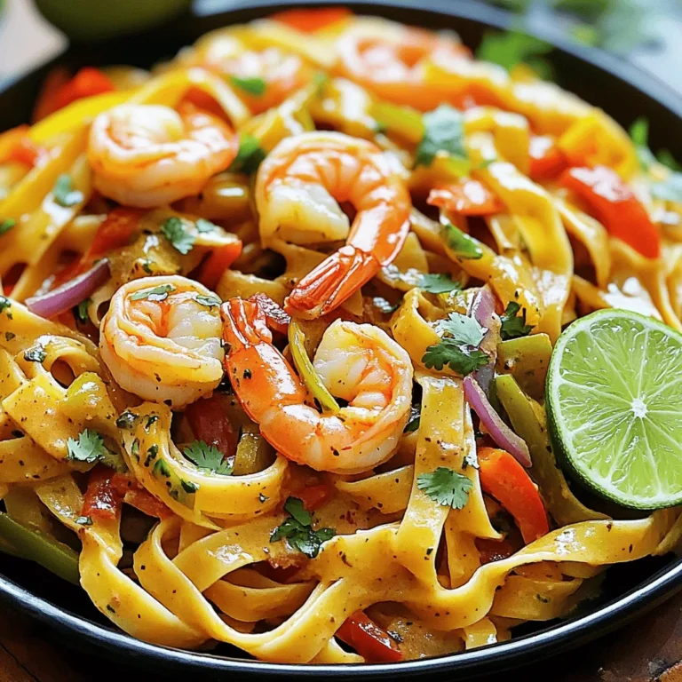 To make Jamaican shrimp pasta, you need a few simple ingredients. Here’s what you will need: - 8 oz fettuccine pasta - 1 lb shrimp, peeled and deveined - 2 tablespoons coconut oil - 1 bell pepper (red or yellow), sliced - 1 small red onion, thinly sliced - 2 cloves garlic, minced - 1 teaspoon fresh ginger, grated - 1 teaspoon allspice - 1 teaspoon thyme (fresh or dried) - 1/2 teaspoon cayenne pepper (adjust to taste) - 1 cup coconut milk - 2 tablespoons lime juice - Salt and pepper to taste - Fresh cilantro, chopped (for garnish) Each ingredient plays a big role in this dish. The shrimp gives the meal its main protein. You can use fresh or frozen shrimp. Just ensure they are peeled and deveined. The bell pepper and red onion add color and crunch. They give a nice sweet flavor, too. Garlic and ginger bring a warm aroma to the dish. They make everything taste better! The spices reflect Jamaican flavors. Allspice and thyme give it depth, while cayenne adds heat. You can adjust the cayenne to match your taste. Coconut milk is the star of the sauce. It makes it creamy and rich. This ingredient captures the essence of Jamaica. The lime juice adds a bright touch that balances the richness. Using fresh produce and spices is key to success. They bring out the best flavor. A simple garnish of cilantro on top completes the dish. Enjoy the vibrant colors and flavors of this delightful Jamaican shrimp pasta! Start by boiling a large pot of salted water. Add the fettuccine and cook it until it’s al dente, about 8-10 minutes. You can check if the pasta is done by tasting a piece. It should be firm but cooked through. Once done, drain the pasta, but save about half a cup of the pasta water. This water helps adjust the sauce later. In a large skillet, heat two tablespoons of coconut oil over medium heat. This oil gives a nice flavor to the veggies. Add the sliced bell pepper and red onion. Sauté them for about 3-4 minutes until they soften. For the bell pepper, cut off the top, remove the seeds, and slice it thin. For the onion, just slice it thinly as well. This prep work helps the veggies cook evenly. Next, add the shrimp to the skillet. Cook them for about 3-4 minutes. You know they are ready when they turn pink and opaque. Season them with allspice, thyme, cayenne pepper, salt, and pepper. If you like more heat, add more cayenne. After the shrimp is cooked, lower the heat and pour in the coconut milk. Stir in the lime juice and let it simmer for about 5 minutes. If the sauce seems too thick, add a splash of that reserved pasta water. This will help you get the right sauce consistency. When cooking shrimp, avoid common mistakes. Overcooking shrimp makes them rubbery. Cook them just until they turn pink and opaque, which takes about 3-4 minutes. To select the freshest shrimp, look for shrimp that smell mild and sweet. The shells should be shiny and firm. If possible, buy shrimp that has been frozen right after being caught. This keeps it fresh. To boost the flavor of your Jamaican shrimp pasta, consider adding spices like paprika or fresh basil. A touch of lime zest brightens the dish. Pair your pasta with a side salad or garlic bread. A fresh, crisp salad balances the rich coconut sauce. For attractive plating, twirl the pasta into a nest shape in the bowl. This way, the shrimp and sauce sit nicely on top. Garnish your dish with fresh cilantro and a lime wedge. This adds color and a fresh aroma. You can also sprinkle some extra cayenne for a pop of color and heat. {{image_2}} If you want to switch things up, try using chicken instead of shrimp. Simply cut the chicken into bite-sized pieces and cook them until golden. Tofu is a great choice for a vegetarian twist. Use firm tofu, press it to remove water, and cut it into cubes. Sauté it until crispy for added texture. You can also mix in veggies like zucchini, broccoli, or spinach for extra flavor and nutrition. Fettuccine is a classic choice, but you can use other pasta shapes too. Penne, linguine, or even spaghetti work well. If you need gluten-free options, look for brown rice or chickpea pasta. These alternatives taste great and hold the sauce nicely. Just be mindful of the cooking times, as they may differ from traditional pasta. To change the flavor, add different spices. Consider jerk seasoning for a spicier kick. You can also try adding fresh herbs like basil or parsley. If you prefer a creamier sauce, increase the coconut milk. For a tangy twist, add more lime juice or even a splash of pineapple juice. Adjust these flavors based on your taste and dietary needs. To keep your Jamaican shrimp pasta fresh, follow these steps: - Cool it First: Let the dish cool down to room temp before storing. - Airtight Containers: Use airtight containers for best results. They keep the pasta fresh and tasty. - Separate Shrimp and Pasta: If possible, store shrimp and pasta separately. This helps maintain the texture. When it’s time to enjoy leftovers, here’s how to do it right: - Stovetop Method: Heat a pan on low. Add the pasta and shrimp. Stir gently to avoid sticking. - Add Liquid: If the pasta seems dry, splash in some water or coconut milk. This keeps it creamy. - Avoid Overcooking: Heat until just warm. This prevents the pasta from getting mushy. By following these tips, you can enjoy your Jamaican shrimp pasta days after making it! You can tell shrimp is done when it turns pink and opaque. Cook it for about 3-4 minutes. Look for a firm texture and a curled shape. If it's rubbery, you may have overcooked it. Perfectly cooked shrimp should be tender and juicy. Yes, you can use frozen shrimp. First, thaw them in the fridge overnight. For quicker thawing, place them in a sealed bag and run cold water over it. Pat dry before cooking. This step ensures even cooking and helps the shrimp absorb flavors. Serve this dish with a fresh green salad or garlic bread. For drinks, try a fruity mocktail or a light beer. These pairings enhance the meal and add to the tropical vibe. You could also serve it with coconut rice for an extra flavor boost. Jamaican Shrimp Pasta blends flavors from Caribbean cooking. It highlights the island's love for seafood and spices. The dish reflects the culture's vibrant food scene, mixing fresh ingredients with bold flavors. Many Jamaican dishes focus on using local produce and spices, making them unique. Yes, you can make this dish in advance. Cook the shrimp and sauce, then store them separately from the pasta. This helps maintain the pasta's texture. When ready to eat, reheat the shrimp and sauce together. Toss them with the pasta just before serving. In this blog post, we explored the key ingredients for Jamaican Shrimp Pasta, including fresh shrimp, vibrant vegetables, and rich coconut milk. We covered step-by-step instructions to cook the pasta and sauté the vegetables. I shared tips for perfect shrimp, enhancing flavor, and creative variations. Lastly, we discussed proper storage and reheating methods. Overall, Jamaican Shrimp Pasta is a simple and delicious dish. With the right techniques, you can enjoy it any time!