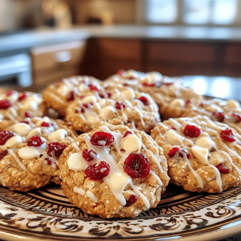 - 1 cup rolled oats - 1/2 cup almond butter - 1/4 cup honey or maple syrup - 1 cup white chocolate chips - 1/2 cup dried cranberries, chopped - 1/4 teaspoon salt - Optional: 1/4 cup shredded coconut - Almond butter alternatives: If you can't find almond butter, try peanut butter or sunflower seed butter. Both work well and add their own unique flavors. - Sweetener options: You can swap honey for agave syrup or use stevia for a lower-calorie option. Just keep in mind that sweeteners can change the final taste. - Using different mix-ins: Feel free to get creative! You can add nuts, seeds, or even dried fruits like apricots or raisins. These will change the texture and taste, making your cookies unique. Start by mixing the almond butter, honey, vanilla, and salt. Stir these in a medium bowl until smooth. Next, add the rolled oats, cranberries, white chocolate chips, and shredded coconut if you want. Gently fold these together until everything is well mixed. Now, scoop the mixture into small balls. Aim for about one inch in size. Place these balls onto a baking sheet lined with parchment paper. If you want, flatten each ball a bit to make them look more like cookies. Put the baking sheet in the fridge. Let the cookies chill for at least thirty minutes. This helps them set up nicely. After chilling, enjoy your tasty treats! If you have leftovers, store them in an airtight container in the fridge. To get the best texture, mix your almond butter and sweetener well. This blend should be smooth with no lumps. When adding oats and other ingredients, fold them gently. This keeps the mix fluffy and light. If you stir too hard, the cookies can become dense. Always check that every piece is coated. This gives you a great taste in each bite. When serving, arrange the cookies on a nice plate. You can sprinkle extra cranberries on top to add color. A drizzle of melted white chocolate can make them look fancy. This small touch makes a big difference for guests. Keep the display simple yet elegant. One big mistake is overmixing your dough. If you mix too much, the cookies can taste tough. On the flip side, under-mixing can leave dry spots. Both will affect the texture. Chilling is key, too. If you don’t chill long enough, the cookies won’t hold their shape. Make sure they sit in the fridge for at least 30 minutes. This step is crucial for a great outcome. {{image_2}} You can easily change up the flavor of these cookies. Adding nuts or seeds gives a nice crunch. Try using chopped almonds or sunflower seeds. They add a boost of protein and healthy fats. You can also swap out the white chocolate chips. Dark or milk chocolate chips work well too. Each type adds its own unique taste. Want a vegan-friendly option? Just use maple syrup instead of honey. You can also find vegan white chocolate chips. For a gluten-free option, make sure to use certified gluten-free oats. This way, everyone can enjoy the cookies without worry. Make these cookies festive for holidays! Add some cinnamon or nutmeg for a warm spice. You can also mix in seasonal fruits like dried apples or pumpkin. This adds a fun twist to the classic recipe. These small changes can make your cookies special for any occasion. To keep your cookies fresh, store them in an airtight container. This helps keep them soft and tasty. You can place them in the fridge for up to a week. Just make sure they are not exposed to air. You can freeze these no-bake cookies for later. To freeze, place them in a single layer on a baking sheet. Once they are firm, put them in a freezer-safe bag. Remove as much air as possible. They will stay good for up to three months. To thaw, just take them out and let them sit at room temperature for about 15 minutes. You can also warm them slightly in the microwave. These cookies are best enjoyed fresh. They stay good for about a week in the fridge. Look for signs of spoilage like a change in smell or texture. If they smell off or feel sticky, it's best to toss them. You can bake these cookies, but it changes their texture. Baking gives a chewy and crisp cookie, unlike the soft no-bake version. If you want to bake them, preheat your oven to 350°F (175°C). Shape the mixture into balls and place them on a baking sheet. Bake for about 10-12 minutes. Watch them closely to avoid burning. You may need to adjust the honey or maple syrup amount, as baked cookies can become too sweet. These cookies need about 30 minutes to set in the fridge. This chilling time helps them firm up. For best results, I recommend leaving them for an hour. If you want them extra firm, let them chill overnight. Yes, you can make these cookies without coconut. Just leave it out, and the cookies will still taste great. You can also add other ingredients like nuts or seeds. This keeps the texture nice and chewy. Feel free to get creative with your mix-ins! These no-bake cookies are simple and fun to make. You can use easy ingredients or change them to fit your taste. Follow the steps closely to get a perfect texture. Remember to chill them well for the best results. Also, consider adding nuts or fruits for extra flavor. Store them right to keep them fresh longer. With these tips, you can make the best cookies for any occasion. Enjoy your delicious treats!