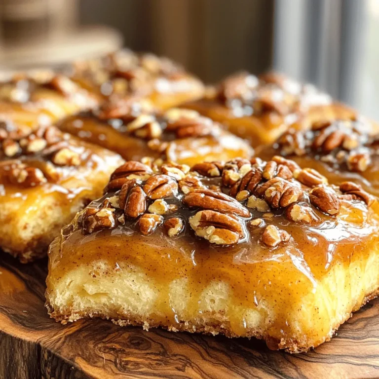 - 2 cups all-purpose flour - 1/2 cup milk, warmed - 1/4 cup granulated sugar - 1/4 cup unsalted butter, melted - 1 package (2 1/4 teaspoons) active dry yeast - 1 large egg - 1/2 teaspoon salt - 1 cup chopped pecans - 1/2 cup packed brown sugar - 1/4 cup maple syrup - 1 teaspoon ground cinnamon - 1 tablespoon vanilla extract - Extra flour for dusting When I make these sticky buns, I start with simple ingredients. Each plays a key role in the flavor and texture. The dough needs flour, yeast, and a warm milk mix. These allow it to rise and become soft. Butter adds richness, while sugar gives a touch of sweetness. For the filling, I love using pecans. They add crunch and a nice taste. Brown sugar and maple syrup bring out a rich sweetness. Cinnamon adds warmth and depth. Vanilla ties it all together, making the buns irresistible. Don't forget to keep extra flour on hand. You'll need it for dusting the surface when you roll out the dough. This helps prevent sticking and makes the process easier. Each ingredient works together to create a delightful treat that is both tasty and simple to make. First, I mix the warm milk, sugar, and yeast in a small bowl. I let it sit for about five minutes until it gets frothy. This step wakes up the yeast. In a large bowl, I mix one cup of flour with the salt. I make a well in the center and add melted butter, the egg, and my yeast mixture. I stir everything until it's well combined. Next, I add the rest of the flour gradually. I mix until a soft dough forms. Then, I knead the dough on a floured surface for five to seven minutes until it feels smooth and elastic. Now, I place the dough in a greased bowl. I cover it with a damp cloth and let it rise in a warm area. I watch for about one hour or until the dough doubles in size. This is key for fluffy sticky buns. While the dough rises, I prepare the sticky filling. In a small bowl, I mix the brown sugar, cinnamon, chopped pecans, and vanilla extract. This mix adds a sweet and nutty flavor to the buns. Once the dough has risen, I punch it down gently. I roll the dough out on a floured surface into a rectangle about a quarter inch thick. Then, I spread warm maple syrup over the dough. I sprinkle the sticky filling evenly on top. Starting from one long edge, I roll the dough tightly into a log. I cut the log into 10 to 12 equal pieces. I arrange the cut pieces in a greased baking dish. I make sure the sticky layer is on the bottom. Next, I cover the dish with a cloth and let it rise for another 30 minutes. While that happens, I preheat my oven to 350°F (175°C). I bake the sticky buns for 25 to 30 minutes until they turn golden brown. Once they are done, I let them cool for a few minutes before inverting the pan onto a serving platter. The sticky syrup and pecans drizzle over the buns, creating a delicious topping. - Kneading Time and Techniques: Knead your dough for about 5-7 minutes. This helps develop gluten. Use a floured surface to avoid sticking. When kneading, push down and fold the dough. Repeat until it feels smooth and elastic. - Dough Rising Temperatures: Let your dough rise in a warm spot. A cozy kitchen works well. Aim for a temperature around 75°F to 85°F. If it's too cold, the dough will rise slowly. If too hot, it may rise too fast and collapse. - What to Do If Dough Doesn't Rise: First, check your yeast. Make sure it's fresh. If the dough doesn’t rise after an hour, put it in a warmer area. You can also gently knead it again and let it rise longer. - Preventing Over-baking: Keep an eye on your buns as they bake. Check for a golden brown color at 25 minutes. If they look too brown, cover them with foil. This keeps them soft and moist. - Suggestions for Additional Spices: Want more flavor? Try adding nutmeg or allspice to the filling. A pinch of cardamom can also add warmth. Mix in a bit of orange zest for a fresh twist. - Variations on Syrup Types for Filling: You can switch the maple syrup for honey or agave. Each will give a unique taste. For a richer filling, use dark corn syrup. It adds depth and sweetness. {{image_2}} You can make your sticky buns even more fun. Try adding chocolate chips or dried fruits. They bring a new taste to the classic recipe. Chocolate adds creaminess, while dried fruits add a nice chew. You can also switch out the pecans for other nuts. Walnuts or almonds work well too. Each nut adds a different flavor and crunch. If you need gluten-free options, use a gluten-free flour blend. It works great for this recipe! For dairy-free buns, try almond milk or coconut milk. You can also use dairy-free butter. These swaps help keep the flavor while catering to your diet. To add a festive touch, use pumpkin spice in the filling. It gives the buns a warm, cozy flavor perfect for fall. For a richer taste, try using maple cream instead of syrup. This change makes the filling even more decadent. Each twist can transform your sticky buns into something special for any season! To store leftover sticky buns, keep them at room temperature. Place them in an airtight container. They will stay fresh for about 2 days. If you want to keep them longer, refrigeration is a good option. Wrap the buns in plastic wrap and put them in the fridge. They can last for up to a week this way. You can freeze sticky buns both before and after baking. If you freeze before baking, arrange the cut pieces in a pan and cover them tightly. When you're ready to bake, just let them rise for about 30 minutes before baking. If you choose to freeze after baking, let the buns cool first. Then wrap them in plastic and put them in a freezer bag. They can last up to 3 months. To reheat, simply thaw them in the fridge overnight. Then warm them in the oven at 350°F for about 10-15 minutes. For the best quality, eat your sticky buns within 2 days at room temperature or 1 week if refrigerated. If frozen, they will taste great for about 3 months. After that, they may lose some flavor and texture. Always check for any signs of spoilage before enjoying them. You can use several options instead of milk. Almond milk, soy milk, or oat milk all work well. These non-dairy choices keep the buns soft. They may alter the taste slightly, but they will still be delicious. Yes, you can prepare the dough in advance. After mixing and kneading, let it rise. Then, place the dough in a greased bowl. Cover it tightly with plastic wrap. You can store it in the fridge overnight. Just remember to let it warm to room temperature before rolling it out. Look for a golden-brown color on top. The buns should feel firm to the touch. If you insert a toothpick, it should come out clean. The smell of sweet maple and pecans will fill your kitchen. That’s another sign they are ready! Yes, these sticky buns freeze well. You can freeze them before or after baking. If freezing uncooked, wrap them tightly and place them in the freezer. To reheat, bake them straight from the freezer. Just add a few extra minutes to the baking time. Serve these sticky buns warm for the best taste. You can add a sprinkle of pecans on top. A drizzle of extra maple syrup makes them even better. Pair them with coffee or tea for a delightful treat! Maple pecan sticky buns are a perfect treat to bake at home. We covered key ingredients, from all-purpose flour to maple syrup. I shared steps to create the dough, rise it, and bake it to golden perfection. You learned tips for troubleshooting and flavor variations. Remember, you can store them well and enjoy them later. Embrace your baking journey and experiment with these ideas. Each bite of these sticky buns will fill your home with joy and warmth.