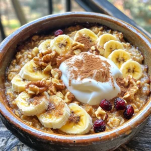 To make this tasty dish, gather the following ingredients: - 2 cups rolled oats - 1 ½ cups almond milk (or any milk of choice) - ½ cup maple syrup - ½ cup brown sugar, packed - 2 ripe bananas, mashed - ½ cup unsweetened applesauce - 1 teaspoon vanilla extract - 1 teaspoon baking powder - ½ teaspoon cinnamon - ¼ teaspoon salt - ½ cup chopped walnuts (optional) - ½ cup dried cranberries or raisins (optional) If you don't have some ingredients, don't worry! Here are some easy swaps: - Use oat milk or soy milk instead of almond milk. - Honey or agave can replace maple syrup. - Applesauce can be swapped with yogurt for creaminess. - Any nut or seed can replace walnuts. - You can use any dried fruit, like apricots or dates, instead of cranberries or raisins. Choosing the best ingredients matters! Here are my tips: - Oats: Look for rolled oats, not instant. They cook better. - Milk: Pick unsweetened milk to control the sugar level. - Maple Syrup: Choose pure maple syrup for the best flavor. - Bananas: Use ripe bananas for added sweetness. - Nuts and Fruit: Make sure they are fresh and not stale for the best taste. Using quality ingredients makes this dish even better! Start by preheating your oven to 350°F (175°C). While it heats up, grab a 9x9-inch baking dish. Lightly grease it with cooking spray or a bit of butter. This step helps the oatmeal bake come out easily and not stick to the pan. In a large mixing bowl, add 2 cups of rolled oats. Pour in 1 ½ cups of almond milk. Next, add ½ cup of maple syrup and ½ cup of packed brown sugar. Then, mash 2 ripe bananas and mix them in. Add ½ cup of unsweetened applesauce and 1 teaspoon of vanilla extract. Now, sprinkle in 1 teaspoon of baking powder, ½ teaspoon of cinnamon, and ¼ teaspoon of salt. Stir everything until well combined. If you like, fold in ½ cup of chopped walnuts and ½ cup of dried cranberries or raisins for extra flavor. Pour your oatmeal mixture into the greased baking dish. Spread it out evenly with a spatula. Bake in the preheated oven for 30-35 minutes. You want the top to turn golden brown. To check if it’s done, insert a toothpick in the center. If it comes out clean, your oatmeal bake is ready. Once baked, let it cool for about 10 minutes. This helps it set before you serve. Enjoy it warm with a drizzle of maple syrup on top! To get the best texture for your oatmeal bake, use rolled oats. They soak up liquid well. You can also mash the bananas fully for a creamier base. The applesauce adds moisture, which helps too. Bake it just until golden brown. If you overbake, the dish gets dry. Store any leftovers in an airtight container. Keep the oatmeal bake in the fridge for up to five days. When you want to reheat, just pop it in the microwave for a quick warm-up. You can also warm it in the oven at 350°F. Cover it with foil to prevent drying out. This oatmeal bake shines at breakfast but can also be a sweet treat. Serve it warm in bowls. Add a dollop of yogurt on top for creaminess. You can slice up fresh bananas and sprinkle a bit of cinnamon for extra flavor. Drizzle more maple syrup for a special touch. {{image_2}} You can easily make this oatmeal bake gluten-free. Just swap the rolled oats for certified gluten-free oats. This small change keeps the dish safe for those who avoid gluten. Many brands offer gluten-free oats that taste great. You can boost the flavor of your oatmeal bake with spices and fruits. Here are some ideas: - Spices: Add nutmeg or ginger for a warm taste. A pinch of cardamom can give it a unique twist. - Fruits: Toss in berries, diced apples, or chopped peaches for added sweetness. You can also use dried fruits like apricots or figs. They add a nice chewy texture. If you need a nut-free version, just skip the walnuts. You can replace them with seeds like pumpkin or sunflower seeds. These seeds add a nice crunch without the nuts. You can also try adding more dried fruit for extra flavor and texture. To keep your Maple Brown Sugar Oatmeal Bake fresh, store it properly. First, let it cool completely. Then, cut it into squares for easy serving. Place the squares in an airtight container. You can layer them with parchment paper to avoid sticking. Store the container in the fridge for up to five days. This way, you can enjoy a quick breakfast or snack! If you want to save some for later, freezing works great! Wrap each square tightly in plastic wrap. Then, place them in a freezer bag. Make sure to remove as much air as possible. This helps prevent freezer burn. When you’re ready to eat, take out a square and let it thaw in the fridge overnight. You can also warm it in the microwave for about 30 seconds. Your baked oatmeal will stay good in the fridge for about five days. If frozen, it can last up to three months. Just be sure to check for any signs of spoilage, like odd smells or colors. This dish is best enjoyed fresh, but you can still enjoy it after storing! Yes, you can easily make this recipe vegan. Just use plant-based milk, like almond or oat milk. Also, ensure you pick a maple syrup that is pure and not mixed with any animal products. The bananas and applesauce already make this dish vegan-friendly. If you do not have almond milk, you can use any milk you prefer. Soy milk, oat milk, or coconut milk work well too. You can even use regular cow's milk if you want. Just keep in mind that each type of milk will change the flavor a bit. This oatmeal bake lasts for about 4 to 5 days in the fridge. Be sure to store it in an airtight container. You can also freeze it for up to 3 months. Just thaw it in the fridge before reheating. This blog covers how to make Maple Brown Sugar Oatmeal Bake. We looked at ingredients, replacements, and tips for choosing the best items. The steps for mixing and baking ensure a perfect outcome. You’ll also find tips for texture, storing leftovers, and serving ideas. Plus, we discussed fun variations, storage methods, and answered common questions. Remember, making this dish is easy and fun. Enjoy your tasty oatmeal bake, and feel free to get creative with flavors! Your breakfast or dessert will always impress!