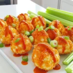 To make crispy buffalo cauliflower bites, you need a few key items: - 1 medium head of cauliflower, cut into bite-sized florets - 1 cup all-purpose flour - 1 teaspoon garlic powder - 1 teaspoon onion powder - 1 teaspoon smoked paprika - 1/2 teaspoon salt - 1 cup buttermilk (or a dairy-free milk) - 1 cup breadcrumbs (panko gives the best crunch) - 1/2 cup buffalo sauce (store-bought or homemade) - 1 tablespoon olive oil - Chopped green onions and celery sticks for serving These items create a flavorful and crispy treat that packs a punch. You can add more flavor with these optional ingredients: - 1 teaspoon cayenne pepper for heat - 1 tablespoon nutritional yeast for a cheesy taste - Fresh herbs like parsley or cilantro for garnish These extras can take your bites to the next level. If you need to switch some ingredients, here are my top recommendations: - Use chickpea flour instead of all-purpose flour for a gluten-free option. - Swap buttermilk for almond milk or oat milk if you want a dairy-free dish. - Use your favorite hot sauce instead of buffalo sauce for a unique twist. These substitutions will keep your crispy buffalo cauliflower bites tasty and fun! First, gather all your ingredients. You need a medium head of cauliflower, flour, garlic powder, onion powder, smoked paprika, salt, buttermilk, breadcrumbs, buffalo sauce, and olive oil. Cut the cauliflower into bite-sized florets. This makes them easy to eat and helps them cook evenly. Next, set up three bowls. In the first bowl, mix the flour, garlic powder, onion powder, smoked paprika, and salt. In the second bowl, pour the buttermilk. Use dairy-free milk if needed. In the third bowl, add the breadcrumbs. Panko breadcrumbs give the best crunch. Now, preheat your air fryer to 400°F (200°C). This helps the cauliflower get crispy. It only takes about 5 minutes. While it heats, dip each cauliflower floret in the flour mix, then the buttermilk, and lastly, coat it with breadcrumbs. Make sure they are fully covered. After coating, lightly mist or brush the air fryer basket with olive oil. Place the cauliflower bites in a single layer. Leave some space between them to allow air to flow. Cook them for 12-15 minutes. Shake the basket halfway to ensure even cooking. They should turn golden brown and crispy. While the cauliflower cooks, mix the buffalo sauce and a tablespoon of olive oil in a small bowl. This adds flavor and helps the sauce stick. Once the cauliflower is done, transfer it to a large bowl. Drizzle the buffalo sauce over the bites. Toss them gently to coat well. For an extra crispy finish, return the bites to the air fryer for 3-5 minutes. This makes them even crunchier. Serve them hot with celery sticks and chopped green onions. Enjoy your tasty and crispy buffalo cauliflower bites! For the crispiest bites, use panko breadcrumbs. They give a great crunch. Make sure to coat each floret well. A light mist of oil helps too. Before cooking, preheat your air fryer to 400°F. This step is key for crispiness. Want more flavor? Add spices to the flour mix. Try cayenne for heat or Italian herbs for depth. You can also mix cheese into the breadcrumbs. Nutritional yeast works well too for a cheesy taste. Drizzle extra buffalo sauce after cooking for a kick! Avoid crowding the air fryer basket. This keeps heat from circulating. Don’t skip the buttermilk step; it helps the coating stick. Make sure to shake the basket halfway through. This ensures even cooking. Lastly, don’t forget to check for doneness. You want golden brown bites, not burnt ones. {{image_2}} You can switch up the sauce for fun. Here are some ideas: - BBQ Sauce: Use a sweet and tangy BBQ sauce for a different flavor. - Honey Mustard: This adds a nice sweet and savory touch. - Teriyaki Sauce: Sweet and salty, it pairs well with cauliflower. - Ranch Dressing: For a creamy dip, ranch makes a great choice. Try mixing sauces for more fun, too! You can play with how you coat the cauliflower bites. Here are some options: - Cornmeal: Swap breadcrumbs with cornmeal for a crunchier bite. - Almond Flour: Use almond flour for a gluten-free option. - Spices: Add extra spices to your flour mix for more flavor. - Nutritional Yeast: This adds a cheesy flavor and is vegan-friendly. Experiment with these techniques to find your favorite! While celery and green onions are classic, try these other ideas: - Carrot Sticks: These add a nice crunch and sweetness. - Cucumber Slices: Fresh and cool, they balance the spice. - Guacamole: A creamy dip that pairs well with spicy bites. - Pickles: Their tangy flavor adds a fun twist. These options can spice up your meal and make it more fun! To keep your crispy buffalo cauliflower bites fresh, store them in an airtight container. Let them cool down first. Place parchment paper between layers to avoid sogginess. Keep them in the fridge for up to three days. This helps maintain their flavor and texture. When you're ready to enjoy your leftovers, use the air fryer for reheating. Preheat the air fryer to 350°F (175°C). Place the cauliflower bites in a single layer. Heat for about 5-7 minutes. This keeps them crispy and warm. Avoid using the microwave, as it may make them soggy. If you want to freeze your buffalo cauliflower bites, first let them cool completely. Place them in a single layer on a baking sheet and freeze for about two hours. Once frozen, transfer them to a freezer bag. They can last in the freezer for up to three months. When you're ready, cook them directly from frozen in the air fryer for 15-20 minutes at 400°F (200°C). The cooking time for air fryer cauliflower bites is about 12 to 15 minutes. You should preheat the air fryer to 400°F (200°C) first. I recommend shaking the basket halfway through for even cooking. For an extra crispy finish, return the bites for another 3 to 5 minutes after tossing them in buffalo sauce. Yes, you can make this recipe gluten-free. Simply swap the all-purpose flour for gluten-free flour. Use gluten-free breadcrumbs instead of regular ones. Also, check that your buffalo sauce is gluten-free. Many brands offer gluten-free options, but always read the label to be sure. To make buffalo cauliflower bites less spicy, use a milder buffalo sauce or mix it with a little ranch dressing. You can also reduce the amount of buffalo sauce you use. Another option is to coat the bites with a plain sauce after air frying. This will help balance the heat while still enjoying the flavor. This blog post covered the key steps to make crispy buffalo cauliflower bites. You learned about essential and optional ingredients for flavor, plus tips for cooking them in an air fryer. We discussed variations you can try and how to store leftovers while keeping them crispy. In the end, making these bites is easy and tasty. Experiment with flavors and enjoy!