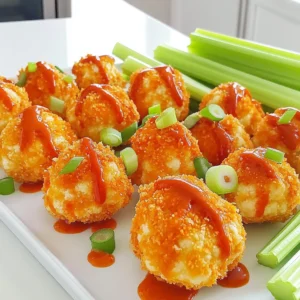 To make crispy buffalo cauliflower bites, you need a few key items: - 1 medium head of cauliflower, cut into bite-sized florets - 1 cup all-purpose flour - 1 teaspoon garlic powder - 1 teaspoon onion powder - 1 teaspoon smoked paprika - 1/2 teaspoon salt - 1 cup buttermilk (or a dairy-free milk) - 1 cup breadcrumbs (panko gives the best crunch) - 1/2 cup buffalo sauce (store-bought or homemade) - 1 tablespoon olive oil - Chopped green onions and celery sticks for serving These items create a flavorful and crispy treat that packs a punch. You can add more flavor with these optional ingredients: - 1 teaspoon cayenne pepper for heat - 1 tablespoon nutritional yeast for a cheesy taste - Fresh herbs like parsley or cilantro for garnish These extras can take your bites to the next level. If you need to switch some ingredients, here are my top recommendations: - Use chickpea flour instead of all-purpose flour for a gluten-free option. - Swap buttermilk for almond milk or oat milk if you want a dairy-free dish. - Use your favorite hot sauce instead of buffalo sauce for a unique twist. These substitutions will keep your crispy buffalo cauliflower bites tasty and fun! First, gather all your ingredients. You need a medium head of cauliflower, flour, garlic powder, onion powder, smoked paprika, salt, buttermilk, breadcrumbs, buffalo sauce, and olive oil. Cut the cauliflower into bite-sized florets. This makes them easy to eat and helps them cook evenly. Next, set up three bowls. In the first bowl, mix the flour, garlic powder, onion powder, smoked paprika, and salt. In the second bowl, pour the buttermilk. Use dairy-free milk if needed. In the third bowl, add the breadcrumbs. Panko breadcrumbs give the best crunch. Now, preheat your air fryer to 400°F (200°C). This helps the cauliflower get crispy. It only takes about 5 minutes. While it heats, dip each cauliflower floret in the flour mix, then the buttermilk, and lastly, coat it with breadcrumbs. Make sure they are fully covered. After coating, lightly mist or brush the air fryer basket with olive oil. Place the cauliflower bites in a single layer. Leave some space between them to allow air to flow. Cook them for 12-15 minutes. Shake the basket halfway to ensure even cooking. They should turn golden brown and crispy. While the cauliflower cooks, mix the buffalo sauce and a tablespoon of olive oil in a small bowl. This adds flavor and helps the sauce stick. Once the cauliflower is done, transfer it to a large bowl. Drizzle the buffalo sauce over the bites. Toss them gently to coat well. For an extra crispy finish, return the bites to the air fryer for 3-5 minutes. This makes them even crunchier. Serve them hot with celery sticks and chopped green onions. Enjoy your tasty and crispy buffalo cauliflower bites! For the crispiest bites, use panko breadcrumbs. They give a great crunch. Make sure to coat each floret well. A light mist of oil helps too. Before cooking, preheat your air fryer to 400°F. This step is key for crispiness. Want more flavor? Add spices to the flour mix. Try cayenne for heat or Italian herbs for depth. You can also mix cheese into the breadcrumbs. Nutritional yeast works well too for a cheesy taste. Drizzle extra buffalo sauce after cooking for a kick! Avoid crowding the air fryer basket. This keeps heat from circulating. Don’t skip the buttermilk step; it helps the coating stick. Make sure to shake the basket halfway through. This ensures even cooking. Lastly, don’t forget to check for doneness. You want golden brown bites, not burnt ones. {{image_2}} You can switch up the sauce for fun. Here are some ideas: - BBQ Sauce: Use a sweet and tangy BBQ sauce for a different flavor. - Honey Mustard: This adds a nice sweet and savory touch. - Teriyaki Sauce: Sweet and salty, it pairs well with cauliflower. - Ranch Dressing: For a creamy dip, ranch makes a great choice. Try mixing sauces for more fun, too! You can play with how you coat the cauliflower bites. Here are some options: - Cornmeal: Swap breadcrumbs with cornmeal for a crunchier bite. - Almond Flour: Use almond flour for a gluten-free option. - Spices: Add extra spices to your flour mix for more flavor. - Nutritional Yeast: This adds a cheesy flavor and is vegan-friendly. Experiment with these techniques to find your favorite! While celery and green onions are classic, try these other ideas: - Carrot Sticks: These add a nice crunch and sweetness. - Cucumber Slices: Fresh and cool, they balance the spice. - Guacamole: A creamy dip that pairs well with spicy bites. - Pickles: Their tangy flavor adds a fun twist. These options can spice up your meal and make it more fun! To keep your crispy buffalo cauliflower bites fresh, store them in an airtight container. Let them cool down first. Place parchment paper between layers to avoid sogginess. Keep them in the fridge for up to three days. This helps maintain their flavor and texture. When you're ready to enjoy your leftovers, use the air fryer for reheating. Preheat the air fryer to 350°F (175°C). Place the cauliflower bites in a single layer. Heat for about 5-7 minutes. This keeps them crispy and warm. Avoid using the microwave, as it may make them soggy. If you want to freeze your buffalo cauliflower bites, first let them cool completely. Place them in a single layer on a baking sheet and freeze for about two hours. Once frozen, transfer them to a freezer bag. They can last in the freezer for up to three months. When you're ready, cook them directly from frozen in the air fryer for 15-20 minutes at 400°F (200°C). The cooking time for air fryer cauliflower bites is about 12 to 15 minutes. You should preheat the air fryer to 400°F (200°C) first. I recommend shaking the basket halfway through for even cooking. For an extra crispy finish, return the bites for another 3 to 5 minutes after tossing them in buffalo sauce. Yes, you can make this recipe gluten-free. Simply swap the all-purpose flour for gluten-free flour. Use gluten-free breadcrumbs instead of regular ones. Also, check that your buffalo sauce is gluten-free. Many brands offer gluten-free options, but always read the label to be sure. To make buffalo cauliflower bites less spicy, use a milder buffalo sauce or mix it with a little ranch dressing. You can also reduce the amount of buffalo sauce you use. Another option is to coat the bites with a plain sauce after air frying. This will help balance the heat while still enjoying the flavor. This blog post covered the key steps to make crispy buffalo cauliflower bites. You learned about essential and optional ingredients for flavor, plus tips for cooking them in an air fryer. We discussed variations you can try and how to store leftovers while keeping them crispy. In the end, making these bites is easy and tasty. Experiment with flavors and enjoy!