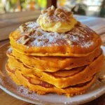 - 1 large sweet potato, peeled and cubed - 1 cup all-purpose flour - 1 tablespoon baking powder - 1 teaspoon ground cinnamon - 1/2 teaspoon nutmeg - 1/2 teaspoon salt - 2 tablespoons brown sugar - 1 cup milk (dairy or non-dairy) - 2 large eggs - 2 tablespoons melted butter (plus extra for cooking) - 1/2 teaspoon vanilla extract - 1/4 cup unsalted butter, softened - 1 tablespoon powdered sugar - 1 teaspoon ground cinnamon To make these cozy sweet potato pancakes, you need fresh and simple ingredients. The sweet potato gives them a warm flavor and a lovely color. The spices like cinnamon and nutmeg add a wonderful aroma. You can use any milk you prefer, dairy or non-dairy. For the cinnamon butter, you only need three easy items. This butter makes the pancakes even better. It adds a sweet and warm touch. Gather these ingredients before you start cooking. This makes the process smoother and more fun. Enjoy the rich flavors as you create a delightful breakfast! Start by peeling and cubing one large sweet potato. Place the cubes in a pot and cover them with water. Boil the sweet potato for about 15 to 20 minutes. You want them to be tender. After boiling, drain the water and let the sweet potato cool for a few minutes. Then, mash the sweet potato until it’s smooth. This will give your pancakes a lovely color and flavor. In a large mixing bowl, combine the dry ingredients. Mix together 1 cup of all-purpose flour, 1 tablespoon of baking powder, 1 teaspoon of ground cinnamon, 1/2 teaspoon of nutmeg, 1/2 teaspoon of salt, and 2 tablespoons of brown sugar. In another bowl, whisk together the wet ingredients. This includes 1 cup of milk, 2 large eggs, 2 tablespoons of melted butter, and 1/2 teaspoon of vanilla extract. Slowly add the wet mixture to the dry ingredients. Stir until just combined. Avoid overmixing; a few lumps are okay. Heat a non-stick skillet over medium heat. Add a little butter to coat the skillet. Pour 1/4 cup of batter onto the skillet for each pancake. Cook for 2 to 3 minutes, or until bubbles form on the surface. The bottom should look golden brown. Flip the pancake carefully and cook for another 1 to 2 minutes. Repeat this step with the remaining batter. In a small bowl, mix together 1/4 cup of softened unsalted butter, 1 tablespoon of powdered sugar, and 1 teaspoon of ground cinnamon. Stir until the mixture is smooth and creamy. This cinnamon butter will add a sweet, spiced touch to your pancakes. Stack the warm pancakes on a plate. Top them with a generous dollop of cinnamon butter. For extra flavor, consider adding chopped nuts or a drizzle of maple syrup. Enjoy the cozy, sweet flavors that these pancakes bring to your breakfast table! To make your pancakes great, focus on the batter. The right thickness is key. You want it to flow easily but not be too runny. If it's too thick, add a splash of milk. If too thin, add a little flour. When cooking, the skillet needs to be just right. Medium heat works best. Too hot, and your pancakes burn. Too cool, and they won't cook through. A drop of water should sizzle and dance on the surface when it’s ready. You can cook sweet potatoes in different ways. Boiling is quick, but baking brings out more flavor. To bake, poke holes in the skin and place them in the oven at 400°F for about 45 minutes. To tell when sweet potatoes are ready, a fork should go in easily. If they are soft, they are done. Let them cool before peeling and mashing. Spices can make your pancakes shine. Besides cinnamon and nutmeg, try adding ginger or cloves for warmth. You can also blend in a touch of vanilla extract for added sweetness. If you want to skip traditional maple syrup, use honey or agave. They both pair well with sweet potatoes and add a nice sweetness. You can also top your pancakes with fresh fruit like bananas or berries for a twist! {{image_2}} To make these pancakes a bit lighter, you can try a gluten-free option. Use a gluten-free flour blend instead of all-purpose flour. This swap works well and keeps the pancakes fluffy. For a dairy-free substitute, replace regular milk with almond or oat milk. These options blend nicely and keep the pancakes creamy. Want to take your pancakes to the next level? Add chocolate chips or nuts to the batter. Dark chocolate chips give a rich taste, while walnuts or pecans add a nice crunch. You can also incorporate seasonal spices like pumpkin spice or ginger for a festive twist. These flavors add warmth and make your pancakes even more enjoyable. How you serve your pancakes can change the whole experience. You can stack them high for a classic look or make pancake sandwiches with your favorite fillings. Try layering them with yogurt and fresh fruit for a breakfast bowl. This adds color and taste, making each bite delightful. To store leftover pancakes, place them in an airtight container. You can keep them in the fridge for about three days. If you want to preserve the cinnamon butter, store it in a small jar. It will last about one week in the fridge. Make sure the butter is tightly sealed to keep it fresh. You can freeze pancake batter for later use. Just mix the batter and pour it into a freezer-safe bag or container. It will last up to three months in the freezer. To freeze cooked pancakes, stack them with parchment paper between each one. Place them in a freezer bag. When you’re ready to eat, just reheat them in a toaster or microwave until warm. In the fridge, pancakes last about three days. Cinnamon butter can last about a week. In the freezer, pancakes and batter can last for up to three months. Always check for any off smells or changes in texture before using. Yes, you can! There are several great egg substitutes for pancakes. Here are a few options: - Mashed bananas: Use 1/4 cup for each egg. This adds a nice sweetness. - Applesauce: Use 1/4 cup for each egg. This keeps pancakes moist. - Flaxseed meal: Mix 1 tablespoon of flaxseed with 2.5 tablespoons of water. Let it sit for a few minutes until it thickens. - Yogurt: Use 1/4 cup of yogurt for each egg. This adds creaminess. These substitutes work well and keep your pancakes fluffy and tasty. Perfectly cooked pancakes have a few signs. Look for these: - Bubbles: Bubbles form on the surface of the pancake. This shows it's cooking. - Golden brown: The bottom should be golden brown. This means it’s ready to flip. - Firmness: When you gently press the pancake, it should spring back. If it stays down, it needs more time. Cooking pancakes over medium heat helps achieve that golden color and soft texture. If you don’t have sweet potatoes, there are tasty alternatives. Consider these options: - Pumpkin puree: This gives a similar texture and flavor. Use the same amount as sweet potatoes. - Butternut squash: Cook and mash it just like sweet potatoes. - Regular potatoes: Use them sparingly, as they yield a different flavor but can work. Feel free to experiment with these alternatives to make pancakes your own! This article covered how to make delicious pancakes using sweet potatoes. I shared the key ingredients, step-by-step methods, and cooking tips. You also learned fun variations and storage tips. Remember, these pancakes aren’t just tasty; they’re a great way to start your day. With their warm flavor and easy prep, you'll enjoy every bite. Experiment with the tips and make them your own! Enjoy your cooking adventure!