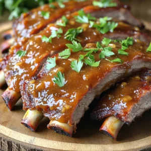 - 2 racks of baby back ribs - 1 cup apple butter - 1/2 cup apple cider vinegar - 1/4 cup brown sugar - 2 tablespoons Dijon mustard - 2 teaspoons smoked paprika - 1 teaspoon garlic powder - 1 teaspoon onion powder - 1/2 teaspoon black pepper - 1/2 teaspoon salt - Optional: Fresh parsley for garnish Gather these simple ingredients to make delicious slow cooker apple butter BBQ ribs. Each item plays a key role in building flavor. The baby back ribs are tender and juicy, perfect for BBQ. Apple butter adds a sweet twist to the sauce. Apple cider vinegar brings a tangy kick that balances the sweetness. Brown sugar enhances the richness, while Dijon mustard adds a nice depth. Smoked paprika gives the ribs a lovely smoky flavor. Garlic powder and onion powder add a savory touch. Black pepper and salt enhance all the flavors. If you want a fresh touch, use parsley as a garnish. With these ingredients, you set the stage for a fun cooking experience. Enjoy the process, and get ready for a mouthwatering meal! To start, you need to prep the ribs. First, look at the back of the ribs. You will see a thin layer called the silver skin. Use a sharp knife to remove it. This helps the flavors soak into the meat. Next, take paper towels and pat the ribs dry. This helps the marinade stick better. Now it’s time to make the marinade. In a medium bowl, combine these ingredients: - 1 cup apple butter - 1/2 cup apple cider vinegar - 1/4 cup brown sugar - 2 tablespoons Dijon mustard - 2 teaspoons smoked paprika - 1 teaspoon garlic powder - 1 teaspoon onion powder - 1/2 teaspoon black pepper - 1/2 teaspoon salt Mix these well until you have a smooth mixture. This sweet and tangy flavor will coat the ribs perfectly. Next, it’s time to coat the ribs. Generously rub the apple butter marinade over both sides of the ribs. Make sure every part is covered. If you have time, let them marinate in the fridge for a few hours or overnight. This boosts the flavor. When you’re ready, place the coated ribs in the slow cooker. If they don’t fit, feel free to cut them in half. Pour any leftover marinade over the ribs. Cover the slow cooker and set it to low for 6-8 hours or high for 4-5 hours. You want the ribs to be tender, and the meat should pull away from the bone easily. Once the cooking time is up, carefully take the ribs out of the slow cooker. If you want a nice caramelized look, broil them in the oven. Set it to high and broil for 3-5 minutes. Watch them closely to avoid burning. Finally, slice the ribs between the bones. You can garnish with fresh parsley if you like. Now, they are ready to serve and enjoy! To ensure tenderness, start with baby back ribs. Remove the silver skin on the back. This thin layer can make ribs tough. Pat the ribs dry with paper towels. This helps the marinade stick better. For marinating, coat the ribs fully with the apple butter mix. Let them sit in the fridge for a few hours. If you can, overnight is best. This time lets the flavors soak in deep. You can cook ribs in other ways, too. If you don’t have a slow cooker, try the oven or grill. Both methods work well. Just watch the cooking time. Temperature control is key. Always cook ribs low and slow. This method breaks down tough meat. When it’s done right, they will be tender and flavorful. Pair BBQ ribs with classic sides. Coleslaw and cornbread are great choices. They balance the flavors well. For drinks, serve iced tea or a light beer. Both enhance the taste of the ribs. If you prefer non-alcoholic, try a sparkling apple cider. It’s refreshing and delicious! {{image_2}} You can switch up the taste of your apple butter BBQ ribs in fun ways. - Spicy apple butter BBQ ribs: Mix in some hot sauce or cayenne pepper. This will add heat and make the dish exciting. - Honey BBQ add-ins: Drizzle honey into the marinade for a sweet twist. The honey will balance the tangy apple butter. You can make cooking changes to fit your needs. - Using different cuts of meat: Try using spare ribs or beef ribs. The cooking time may change, so keep an eye on them. - Modifying cooking times: If you use thicker cuts, allow extra cooking time. Thin cuts will need less time. Make your ribs fit your diet with a few swaps. - Gluten-free options: Ensure your mustard and any sauces are gluten-free. Many brands offer great alternatives. - Low-sugar variations: You can cut down on brown sugar. Use a sugar substitute or reduce the amount for a healthier option. After enjoying your slow cooker apple butter BBQ ribs, store the leftovers properly. - Refrigeration guidelines: Place the ribs in an airtight container. They can last in the fridge for up to 3-4 days. - Freezing tips: For longer storage, wrap the ribs in plastic wrap and then foil. They will stay fresh in the freezer for about 2-3 months. To enjoy your ribs again, reheating them correctly is key. - Best methods for warm-up: The oven is best for reheating. Set it to 250°F (120°C) and cover the ribs with foil. Heat for 20-30 minutes until warm. - Avoiding loss of flavor or texture: If you use the microwave, heat in short bursts. This keeps the ribs juicy and flavorful. Knowing how long your ribs last is important for safety. - How long the ribs last: In the fridge, they last 3-4 days. In the freezer, they can last 2-3 months. - Signs of spoilage: Check for a sour smell, slimy texture, or discoloration. If you see or smell anything off, it's best to toss them. You can tell the ribs are done when the meat pulls away from the bone. The ribs should be tender and easily break apart with a fork. If you have a meat thermometer, the internal temperature should reach at least 190°F for the best texture. Yes, you can use other meats like pork shoulder or beef ribs. Just adjust the cooking time. Pork shoulder may take longer, while beef ribs often cook faster. You can use regular barbecue sauce if you don’t have apple butter. You could also make your own by mixing applesauce with brown sugar and spices. This will give you a similar sweet flavor. It's not safe to leave cooked ribs out overnight. Bacteria can grow quickly at room temperature. Always refrigerate leftovers within two hours of cooking. Yes, you can cook the ribs on high heat. They will take about 4-5 hours. Just make sure to check for tenderness before serving. If they are not tender, you can cook them longer. This blog post covered how to make tasty baby back ribs with apple butter. We discussed key ingredients like apple cider vinegar and smoked paprika. I shared easy steps from prepping ribs to slow cooking and broiling for a crisp finish. You found tips on cooking techniques, serving ideas, and variations to try. Remember, tender ribs come with patience and care. Enjoy your cooking journey, and don’t be afraid to explore new flavors!