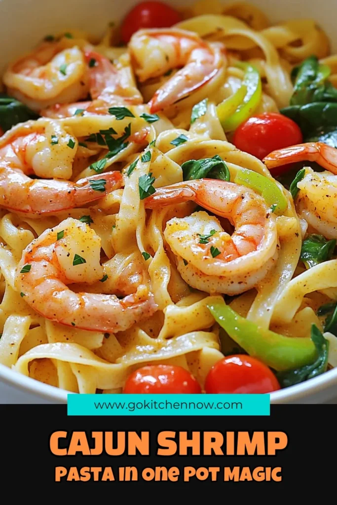 Experience a burst of flavor with this easy One Pot Cajun Shrimp Pasta! This delicious recipe combines shrimp, bell peppers, and pasta in a creamy Cajun sauce, all cooked in one pot for ultimate convenience. Perfect for a quick weeknight dinner, this dish can be on your table in just 30 minutes. Click through for the full recipe and enjoy a taste of the South tonight! #OnePotPasta #CajunCuisine #ShrimpRecipes #WeeknightDinner
