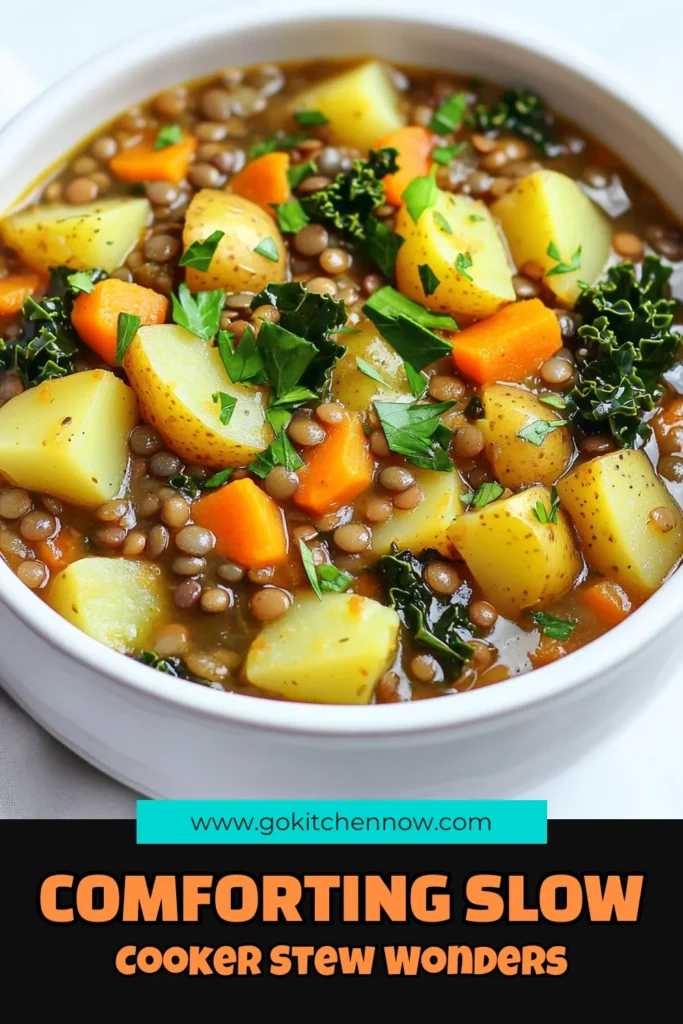Warm up with this Hearty Slow Cooker Lentil Vegetable Stew, perfect for chilly days! Packed with nutritious lentils, vibrant veggies, and rich flavors, this easy recipe is a must-try. Just toss everything in your slow cooker and let it create a delicious meal for you. Click to explore the full recipe and enjoy a comforting dish that nourishes the soul! #LentilStew #SlowCookerRecipes #VegetarianMeals #HealthyEating