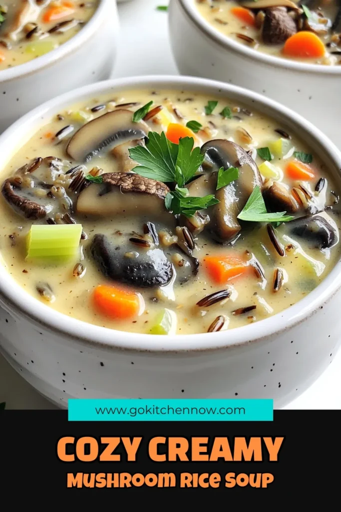 Warm up with this Cozy One-Pot Creamy Wild Rice Mushroom Soup that's perfect for chilly days! This delicious recipe features hearty wild rice, fresh vegetables, and creamy coconut milk for a rich flavor. It's easy to make and perfect for meal prep or a cozy dinner with loved ones. Click through for the full recipe and enjoy a comforting bowl of goodness! #WildRiceSoup #CozyFood #SoupRecipes #ComfortingMeals