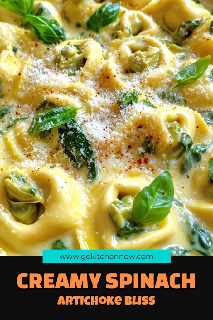 Indulge in this creamy spinach artichoke tortellini recipe that's bursting with flavor! Perfect for a cozy dinner, you'll love how easy it is to combine fresh tortellini with a rich sauce made from cream cheese, heavy cream, and marinated artichokes. Ready in just 25 minutes, it's a dish everyone will adore. Click to explore this delightful recipe and elevate your mealtime! #SpinachArtichoke #TortelliniRecipes #CreamyPasta #EasyDinnerIdeas