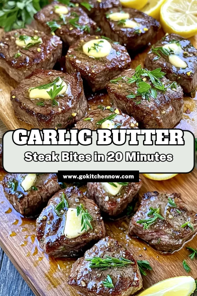 Indulge in the rich flavors of Garlic Butter Steak Bites, a quick and delicious dish perfect for any occasion. With juicy sirloin, aromatic garlic, and fresh herbs, this recipe is sure to impress family and friends. In just 20 minutes, create a mouthwatering meal that's packed with taste! Click through for step-by-step instructions and presentation tips. Your dinner routine will never be the same! #SteakBites #GarlicButter #QuickRecipes #EasyDinner