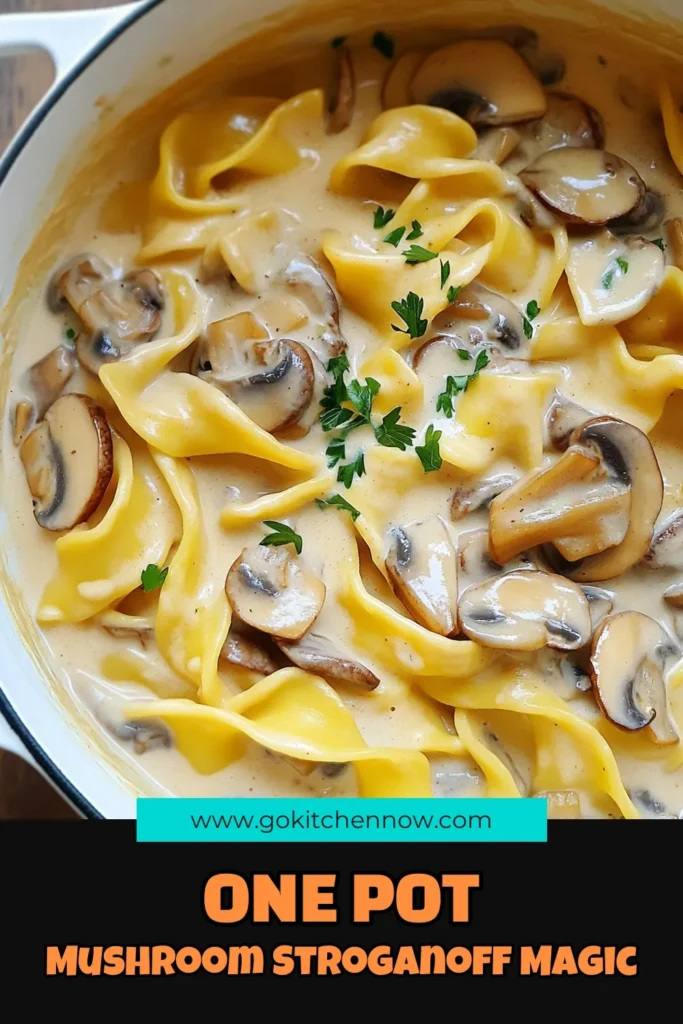 Savor the rich flavors of One Pot Creamy Mushroom Stroganoff with this easy and delicious recipe! Perfect for busy weeknights, this dish combines tender egg noodles and savory mushrooms in a creamy sauce that will have everyone asking for seconds. Ready in just 30 minutes, it's ideal for both vegans and non-vegans. Click through for the full recipe and bring comfort food to your table tonight! #CreamyMushroomStroganoff #DinnerRecipes #OnePotMeal #ComfortFood