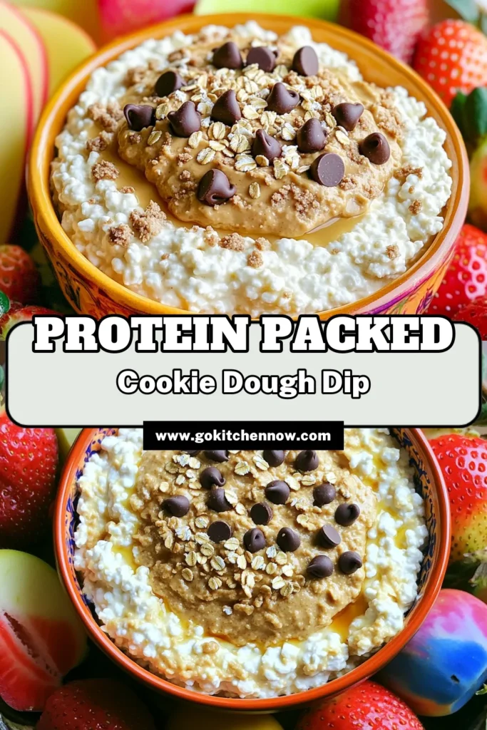 Indulge in this delicious High-Protein Cottage Cheese Cookie Dough Dip that's perfect for snacking! With creamy cottage cheese, nut butter, oats, and mini chocolate chips, it's a healthier twist on dessert. Enjoy it with fresh fruit, graham crackers, or pretzels for a tasty treat. Ready in just 10 minutes, this dip is a surefire crowd-pleaser. Click through for the full recipe and elevate your snack game today!