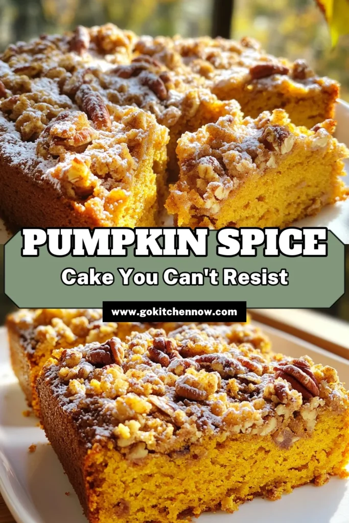 Indulge in the warm, cozy flavors of Pumpkin Spice Streusel Coffee Cake, the perfect fall treat! This easy recipe combines pumpkin puree, fragrant spices, and a crunchy streusel topping for a delightful dessert that everyone will love. Ready in just 50 minutes, it's ideal for sharing during family gatherings or weekend brunches. Click to explore the recipe and bring some autumn magic to your kitchen! #PumpkinSpice #CoffeeCake #FallBaking #DessertRecipes