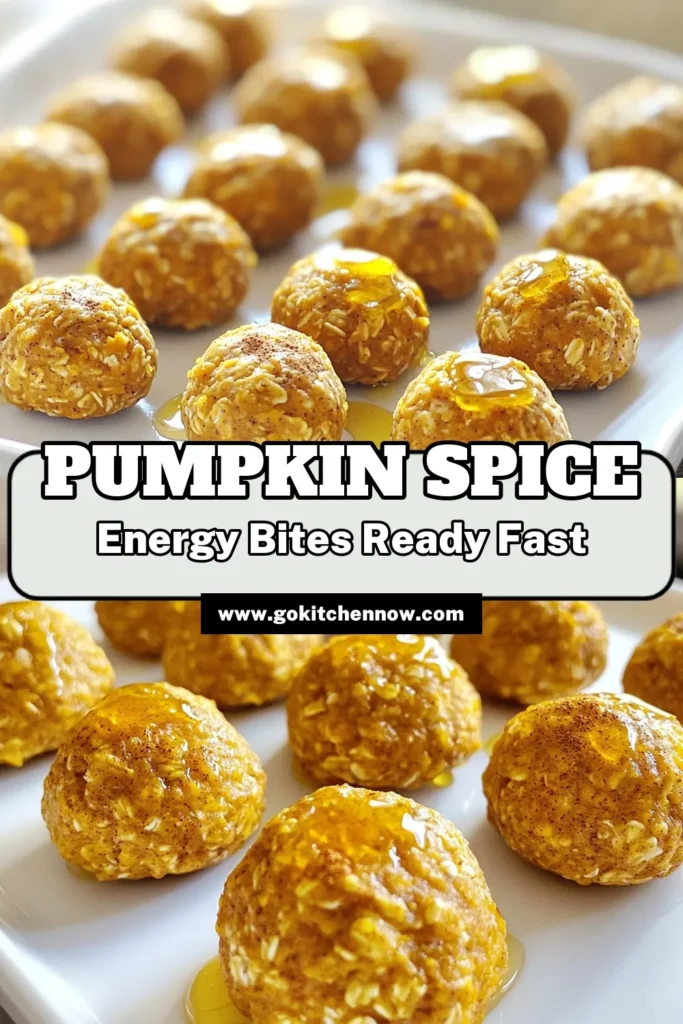 Whip up a delicious and healthy treat with these Pumpkin Spice Oatmeal Energy Bites! Packed with nutritious ingredients like oats, pumpkin puree, and almond butter, these easy-to-make snacks are perfect for on-the-go or a cozy evening at home. Ready in just a few hours, they're sure to be a hit with everyone. Click through to discover the full recipe and bring some autumn flavor into your snack routine! #PumpkinSpice #EnergyBites #HealthySnacks #FallRecipes