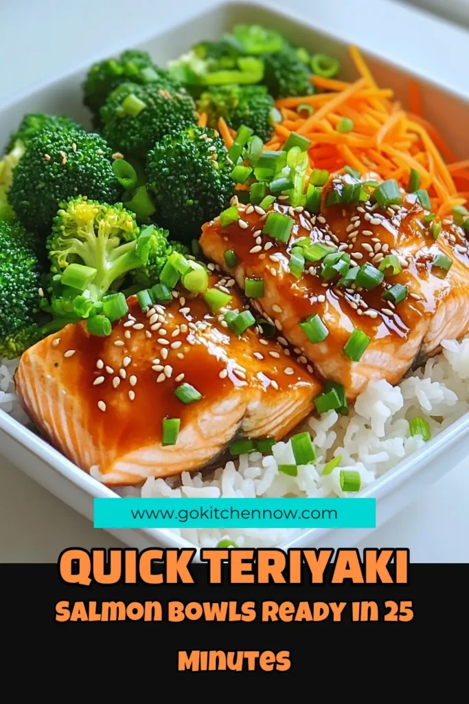 Savor the flavors of these Minute Teriyaki Salmon Bowls that come together in just 25 minutes! This dish combines tender salmon fillets glazed in rich teriyaki sauce, fluffy jasmine rice, and vibrant veggies for a delicious meal that's as nutritious as it is quick. Perfect for busy weeknights, these bowls are sure to impress! Click through to explore the full recipe and elevate your dinner game. #TeriyakiSalmon #QuickDinner #HealthyRecipes #EasyMeals