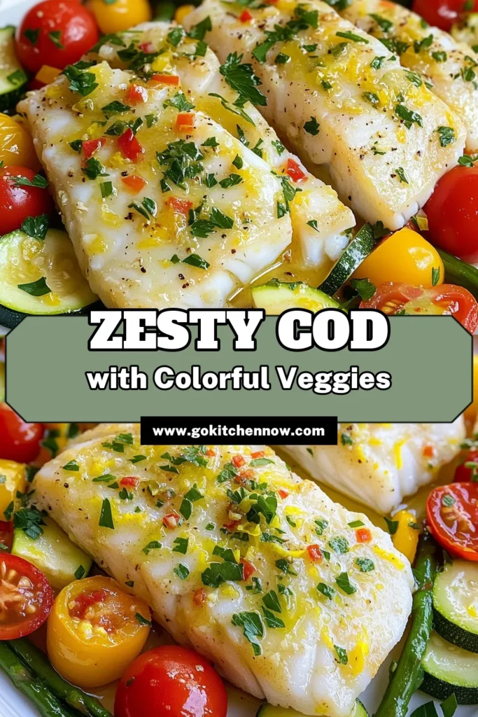 Savor the deliciousness of Zesty Lemon Garlic Cod & Vibrant Veggies with this easy-to-follow recipe! Perfect for a healthy dinner, this dish combines flaky cod with colorful vegetables, all flavored with a tangy lemon garlic marinade. Ready in just 30 minutes, it's ideal for busy weeknights. Click to explore the full recipe and make your meal exciting tonight! #LemonGarlicCod #HealthyRecipe #DinnerIdeas #EasyCooking