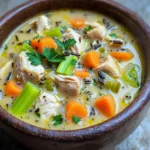 To make One-Pot Creamy Chicken and Wild Rice Soup, gather these items: - 1 tablespoon olive oil - 1 pound boneless, skinless chicken thighs, diced - 1 medium onion, chopped - 2 cloves garlic, minced - 2 medium carrots, diced - 2 stalks celery, diced - 1 cup wild rice, rinsed - 6 cups chicken broth - 1 teaspoon dried thyme - 1 teaspoon dried rosemary - 1/2 teaspoon black pepper - 1 cup heavy cream (or coconut milk for a dairy-free option) - Salt to taste - Fresh parsley, chopped (for garnish) You can make this soup fit your needs. Here are some ideas: - Use coconut milk instead of heavy cream for a dairy-free version. - Swap chicken thighs for turkey or tofu for different protein options. - If you are gluten-free, check your broth to ensure it’s gluten-free. - Use vegetable broth for a vegetarian soup. To cook this soup, you will need: - A large pot for cooking - A sharp knife for chopping - A cutting board for safe prep - Measuring cups and spoons for accuracy - A stirring spoon to mix ingredients - A serving bowl for enjoying your soup To start, gather all your ingredients. You will need: - 1 tablespoon olive oil - 1 pound boneless, skinless chicken thighs, diced - 1 medium onion, chopped - 2 cloves garlic, minced - 2 medium carrots, diced - 2 stalks celery, diced - 1 cup wild rice, rinsed - 6 cups chicken broth - 1 teaspoon dried thyme - 1 teaspoon dried rosemary - 1/2 teaspoon black pepper - 1 cup heavy cream (or coconut milk for a dairy-free option) - Salt to taste - Fresh parsley, chopped (for garnish) Next, prepare your chicken by dicing it into small pieces. Chop the onion, garlic, carrots, and celery. Rinse the wild rice in cool water. This helps remove dust and extra starch. Heat the olive oil in a large pot over medium heat. Once hot, add the diced chicken. Cook the chicken until it turns golden brown on all sides, which takes about 5 to 7 minutes. After browning, take the chicken out of the pot and set it aside. In the same pot, add the chopped onion, garlic, carrots, and celery. Sauté these vegetables until they soften, about 5 minutes. Now, stir in the rinsed wild rice, the cooked chicken, and the chicken broth. Add the dried thyme, dried rosemary, and black pepper. Bring this mix to a boil. Once boiling, lower the heat to a simmer and cover the pot. Let it cook for 35 to 40 minutes. This lets the rice become tender and allows the chicken to cook fully. When the rice is tender, slowly stir in the heavy cream or coconut milk. Cook for an additional 5 minutes to warm everything through. Taste your soup and add salt as needed. After cooking, remove the pot from heat. Let it sit for a few minutes. To serve, ladle the soup into bowls. Garnish with fresh parsley and a drizzle of cream on top. This adds a nice touch to your dish! Enjoy your creamy chicken and wild rice soup. To get a creamy texture, use heavy cream or coconut milk. This adds a rich flavor. Stir the cream in slowly at the end. This keeps it smooth. You can also blend a small part of the soup. This thickens the soup without lumps. For a fun twist, add a bit of grated cheese. It melts well and adds depth. Taste is key in soup. Start with the herbs: thyme and rosemary work well. Add salt slowly. Each broth varies in saltiness. If you want more flavor, add fresh parsley at the end. A squeeze of lemon juice can brighten the soup. It cuts through the creaminess and adds zest. Feel free to add more pepper for a kick. Watch out for overcooking the rice. It should be tender, not mushy. Don’t skip browning the chicken. This builds flavor. If you add the cream too early, it may curdle. Always wait until the rice is done. Lastly, be careful with salt. Taste as you go. Adjusting flavors is easier than fixing mistakes. {{image_2}} You can easily make this soup dairy-free by using coconut milk. Just swap the heavy cream for one cup of full-fat coconut milk. This change keeps the soup creamy and adds a hint of sweetness. The coconut flavor blends well with the herbs and chicken. To boost nutrition, feel free to add vegetables. Try bell peppers, spinach, or peas. These veggies add color and flavor. Simply chop them up and add them with the onions. They will cook down nicely and add more vitamins to your meal. If you want a change in protein, use turkey or tofu. Diced turkey works great if you have leftovers. For a plant-based option, use firm tofu. Just press it to remove water, then cube it. Add it when you add the broth for a tasty twist. To store your leftover soup, let it cool first. Transfer it to an airtight container. You can keep it in the fridge for up to four days. Label the container with the date. This way, you won't forget how long it's been there. If you want to keep the soup longer, freezing is a great option. Pour the cooled soup into freezer-safe bags or containers. Make sure to leave some space at the top. The soup can last up to three months in the freezer. When you are ready to eat it, simply thaw it in the fridge overnight. To reheat, you can use the stove or microwave. If using the stove, pour the soup into a pot. Heat over medium until warm, stirring often. If using the microwave, place the soup in a microwave-safe bowl. Heat in 1-minute intervals, stirring between each one. This helps it heat evenly. Always check the temperature before serving. Enjoy your warm, creamy soup again! Yes, you can use brown rice. However, brown rice cooks differently than wild rice. It takes longer to cook, about 45-50 minutes. Adjust your cooking time if you choose brown rice. The flavor will change, too. Brown rice has a nuttier taste. Wild rice adds a unique, earthy flavor to the soup. This soup lasts about 3-4 days in the fridge. Store it in an airtight container. Make sure it cools down before placing it in the fridge. This helps keep it fresh and tasty. Before serving, check for any signs of spoilage. Yes, you can make this soup ahead of time. Cooking it a day in advance can enhance the flavors. Just store it in the fridge until you are ready to eat. When reheating, do it slowly over low heat. Add a splash of broth or cream if it thickens too much. Enjoy your soup! In this article, we explored creating a creamy chicken and wild rice soup. We covered the full ingredient list, helpful substitutions, and the tools you need. I provided step-by-step instructions to guide you through preparation and cooking. Plus, I shared tips for the best texture and flavor adjustments. Don't forget about fun variations like dairy-free options or added veggies! Storing leftovers is easy with my tips. Remember, you can always adjust the recipe to fit your needs. Enjoy your cooking adventure with this delicious soup!