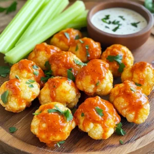 - 1 medium head of cauliflower, cut into bite-sized florets - 1 cup all-purpose flour (or chickpea flour for a gluten-free option) - 1 cup plant-based milk (or regular milk) - 1 teaspoon garlic powder - 1 teaspoon onion powder - 1 teaspoon paprika - Salt and pepper to taste - 1 cup buffalo sauce (store-bought or homemade) - 2 tablespoons olive oil - Fresh parsley, chopped (for garnish) Cauliflower is the star here. It gives a nice crunch and absorbs flavors well. Choose a firm head with no brown spots. The flour acts as a binder. It helps the batter stick to the cauliflower. You can use all-purpose flour or chickpea flour to keep it gluten-free. The plant-based milk helps make the batter creamy. Garlic and onion powders add depth. Paprika gives a hint of smoke. Buffalo sauce adds the heat and flavor. Adjust the amount to suit your taste. You can swap the flour for almond or oat flour if needed. For a vegan option, stick with plant-based milk. If you want less heat, use a mild sauce. You can add spices like cayenne or chili powder for extra kick. If you like more crunch, toss in some panko bread crumbs before air frying. Fresh herbs like cilantro can replace parsley for a different flavor. To start, gather your ingredients. You need a medium head of cauliflower, flour, and plant-based milk. You will also need garlic powder, onion powder, paprika, salt, and pepper. 1. Cut the cauliflower into bite-sized florets. This makes them easy to dip and eat. 2. In a large bowl, mix the flour, garlic powder, onion powder, paprika, salt, and pepper. 3. Gradually whisk in the plant-based milk. Keep mixing until the batter is smooth. It should feel like pancake batter. If it’s too thick, add more milk. If it’s too thin, add more flour. 4. Dip each cauliflower floret into the batter. Make sure each piece is well-coated. Shake off any extra batter. Now, it’s time to cook the cauliflower bites. 1. Preheat your air fryer to 400°F (200°C) for about 5 minutes. This helps cook the cauliflower evenly. 2. Lightly spray the air fryer basket with olive oil. This keeps the bites from sticking. 3. Place the battered cauliflower in a single layer in the basket. Don’t overcrowd them; cook in batches if needed. 4. Air fry the florets for 10-12 minutes. Halfway through, shake the basket. This ensures they cook evenly and get crispy. 5. While the cauliflower cooks, mix the buffalo sauce and olive oil in a bowl. Stir well for a smooth blend. Once the cauliflower is golden brown, it’s time to add the sauce. 1. Carefully transfer the cauliflower to a large mixing bowl. 2. Pour the buffalo sauce mixture over the cauliflower. Toss gently to coat each piece evenly. 3. Place the cauliflower back into the air fryer for another 3-5 minutes. This step makes the sauce stick and adds extra crispiness to the bites. Serve these spicy bites on a platter. Garnish with fresh parsley. Add a side of celery sticks and ranch dressing for dipping. Enjoy your tasty creation! To make sure your cauliflower bites turn out crispy, follow these tips: - Coat Well: Make sure each floret is well-coated in the batter. This helps it get that crispy texture. - Don’t Overcrowd: Place the florets in a single layer in the air fryer. Overcrowding makes them steam instead of crisp. - Shake the Basket: Shake the basket halfway through cooking. This helps them cook evenly and get crispy all over. If you have leftovers, store them in an airtight container. They will stay fresh for about three days in the fridge. To reheat, place them back in the air fryer for about 5 minutes at 350°F (175°C). This brings back the crunch. You can also use an oven at the same temperature. These buffalo cauliflower bites are great on their own, but you can make them even better. Serve them with: - Celery Sticks: The crunch pairs well with the spicy bites. - Vegan Ranch Dressing: This cool dip balances the heat. - Chopped Fresh Parsley: Sprinkle for added color and flavor. Feel free to get creative and add your favorite sides! {{image_2}} You can easily make these bites gluten-free. Just swap out regular flour for chickpea flour. Chickpea flour gives a nice flavor and works well in this recipe. It also keeps the texture light and crispy. You can find chickpea flour in many grocery stores or online. Want to change things up? Try adding spices to the batter. Here are some great ideas: - Cayenne Pepper: For extra heat, add a pinch. - Smoked Paprika: This gives a nice smoky flavor. - Nutritional Yeast: Add this for a cheesy taste without cheese. Feel free to mix and match these flavors. You can also add herbs like oregano or thyme for a fresh twist. While buffalo sauce is a classic, you can try other sauces too. Here are a few tasty options: - BBQ Sauce: Use your favorite BBQ sauce for a sweet twist. - Teriyaki Sauce: This gives a nice Asian flair. - Sriracha: Add this for a spicy kick. You can even mix sauces. For a spicy BBQ flavor, blend buffalo sauce with BBQ sauce. The options are endless! To store leftover buffalo cauliflower bites, let them cool first. Place them in an airtight container. You can keep them in the fridge for up to three days. When you want to eat them again, just reheat in the air fryer. This keeps them crispy. You can freeze buffalo cauliflower bites if you have extras. First, let them cool completely. Next, place them in a single layer on a baking sheet. Freeze them for about an hour. Then, transfer the bites to a freezer-safe bag. They can last up to three months. When you are ready, cook them straight from the freezer. Just add a few extra minutes to the cooking time. Buffalo cauliflower bites are best when fresh. However, they can stay good for a bit. In the fridge, they last about three days. In the freezer, they keep for up to three months. To enjoy them at their best, eat them sooner rather than later. To make Buffalo Cauliflower Bites, start by mixing flour, garlic powder, onion powder, paprika, salt, and pepper in a bowl. Next, whisk in plant-based milk until you get a smooth batter. Dip each cauliflower floret into the batter, making sure it’s well-coated. Preheat your air fryer to 400°F (200°C) for five minutes. Lightly spray the basket with olive oil to prevent sticking. Place the battered florets in a single layer. Cook for 10-12 minutes, shaking halfway through. In another bowl, mix buffalo sauce and olive oil. Once the cauliflower is crispy, toss it in the sauce and return to the air fryer for another 3-5 minutes. Yes, you can use frozen cauliflower. However, make sure to thaw it first and drain any excess water. This helps the batter stick better and keeps the bites crispy. Frozen florets may need a bit longer to cook. Keep an eye on them in the air fryer. Buffalo Cauliflower Bites pair well with celery sticks and vegan ranch dressing for dipping. You can also serve them with a fresh salad or as a side dish with your favorite vegan or meat main course. For added flavor, try garnishing them with fresh parsley. This blog post guided you through making tasty Buffalo Cauliflower Bites. We covered essential ingredients, offered step-by-step cooking instructions, and shared helpful tips to keep them crispy. You can even explore variations and storage options for leftovers. Remember, cooking is fun and allows you to be creative. Enjoy your Buffalo Cauliflower Bites with your favorite sauces or sides. Happy cooking!