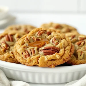 To make delicious Brown Butter Maple Pecan Cookies, you need the right ingredients. Here’s a simple list: - 1 cup unsalted butter - 1 cup brown sugar, packed - 1/2 cup granulated sugar - 1/4 cup pure maple syrup - 2 large eggs - 2 teaspoons vanilla extract - 2 1/2 cups all-purpose flour - 1 teaspoon baking soda - 1/2 teaspoon salt - 1 cup pecans, chopped - 1/2 teaspoon cinnamon (optional) Each ingredient plays a key role in the cookie's flavor and texture. The unsalted butter provides a rich base. Brown sugar adds moisture and a deep, caramel taste. Granulated sugar helps with sweetness and crispness. Pure maple syrup gives a warm, natural sweetness. The eggs bind everything together and add fluffiness. Vanilla extract enhances the cookie's overall flavor. All-purpose flour gives structure, while baking soda helps them rise. A pinch of salt balances the sweetness. Chopped pecans add crunch and flavor, and cinnamon can provide a cozy warmth if you choose to add it. Gather these ingredients, and you're ready to create a treat that will delight everyone! 1. Start by melting the butter in a medium saucepan. Set the heat to medium. 2. Stir the butter often as it melts. This helps it cook evenly. 3. Keep cooking for about 5-7 minutes. Watch closely as it bubbles and foams. 4. The butter will turn a golden brown color. You’ll smell a nutty aroma when it’s ready. 5. Once it reaches this stage, remove it from heat. Let it cool slightly in the pan. 1. In a large mixing bowl, add the browned butter. 2. Combine it with the packed brown sugar and granulated sugar. 3. Mix these until they are smooth and creamy. This is key for your cookies. 4. Now, pour in the maple syrup, eggs, and vanilla extract. 5. Stir everything together until fully mixed. 1. In another bowl, whisk together the all-purpose flour, baking soda, and salt. 2. If you want a hint of spice, add cinnamon to this dry mix. 3. Gradually add the dry ingredients to the wet mixture. 4. Mix until everything is just combined. Do not overmix. 5. Fold in the chopped pecans with a spatula. Make sure they are evenly spread. 1. Cover the mixing bowl with plastic wrap. This keeps the dough fresh. 2. Refrigerate the dough for at least 1 hour. This step helps the flavors blend. 3. When ready, preheat your oven to 350°F (175°C). 4. Line two baking sheets with parchment paper for easy cleanup. 5. Remove the dough from the fridge. Use a cookie scoop to drop rounded tablespoons onto the sheets. 6. Leave some space between each cookie. They will spread while baking. 7. Bake for 10-12 minutes. Look for lightly golden edges and soft centers. 8. Let the cookies cool on the sheets for 5 minutes. Then, move them to a wire rack to cool fully. Browning the butter is key for flavor. It adds a rich, nutty taste. To brown butter, melt it over medium heat. Stir it often to prevent burning. Look for a golden brown color and a toasty aroma. If it turns dark brown, it may taste bitter. Remove it from heat as soon as it turns golden. You can change the nuts or add mix-ins. Walnuts or almonds work well. For a twist, try chocolate chips or dried fruit. To adjust sweetness, add less sugar or more maple syrup. Tasting the dough helps find the right balance for you. To serve, arrange cookies on a rustic board. Drizzle them with extra maple syrup for flair. Pair them with coffee or milk for a fun treat. Adding a sprinkle of cinnamon on top can enhance the look and flavor. {{image_2}} You can easily make these cookies gluten-free. Just swap the all-purpose flour with a gluten-free blend. Look for a mix that works well for baking. This ensures the cookies stay soft and chewy. If you want a vegan version, replace the butter with coconut oil or vegan butter. For the eggs, use flax eggs. To make one flax egg, mix one tablespoon of ground flaxseed with three tablespoons of water. Let it sit for five minutes to thicken. This helps bind the ingredients together. Want to add more flavor? You can mix in spices like nutmeg or ginger. A splash of almond extract also gives a nice twist. Experiment with these options to find your favorite flavor! To keep your Brown Butter Maple Pecan Cookies fresh, use airtight containers. This helps prevent air from making them stale. You can store them at room temperature for about a week. If you prefer, you can also refrigerate them. Just remember, cold cookies may lose some of their chewy texture. You can freeze cookie dough for later use. To do this, scoop the dough into balls and place them on a baking sheet. Freeze the dough balls until firm, then transfer them to an airtight container or freezer bag. They will last up to three months. When you're ready to bake, simply thaw the cookie dough in the fridge overnight. Bake as usual, adding a couple of minutes to the baking time if they are still a bit cold. For baked cookies, you can freeze them too. Once cooled, place them in an airtight container. They will stay fresh for about three months. To enjoy, just thaw them at room temperature before serving. Look for a light golden edge. The center should still look soft and puffy. If the edges are firm and the center is slightly shiny, they are done. Let them cool on the baking sheet for five minutes before moving them to a rack. This helps them set up perfectly. Yes, you can use walnuts, almonds, or even hazelnuts. Each nut brings its own flavor. If you want a sweeter taste, go for walnuts. For a crunchier bite, try almonds. Just chop them up the same size as the pecans. If your dough is sticky, add a bit more flour. Start with a tablespoon at a time. Mix well after each addition. You want a dough that holds its shape but is still soft. Chilling the dough also helps it firm up. These cookies stay fresh for about a week at room temperature. Store them in an airtight container. If you want to keep them longer, freeze them. They can last up to three months in the freezer. Just thaw them at room temperature when you’re ready to enjoy! This blog covered the essential steps to make Brown Butter Maple Pecan Cookies. You learned about the key ingredients, how to prep brown butter, and mix the dough. Remember, chilling the dough is key for the best results. I shared tips for perfecting the brown butter and customizing your recipe. You can even try gluten-free or vegan options. Store your cookies properly to keep them fresh. I hope you enjoy making these delicious treats!