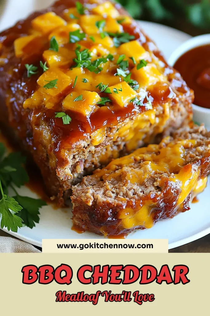 Discover this mouthwatering BBQ cheddar meatloaf recipe that combines the smoky flavor of BBQ sauce with rich cheddar cheese! Perfect for those seeking an easy BBQ meatloaf, this homemade BBQ cheddar meatloaf is a crowd-pleaser. With cheese and BBQ in each bite, it's great for family dinners or meal prep. Try it today and elevate your meatloaf game! Save this recipe for later! #BBQMeatloafRecipe #CheddarMeatloaf #EasyBBQMeatloaf #HomemadeMeatloaf