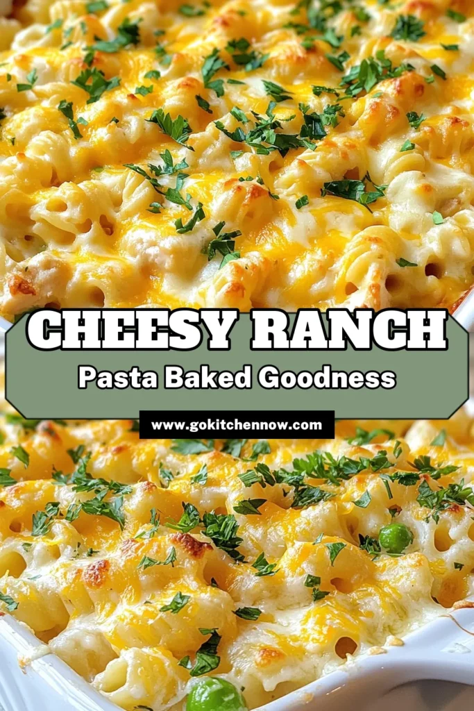 Looking for an easy weeknight dinner? Try this Cheesy Ranch Rotini Bake! This creamy cheese rotini dish combines rotini pasta, shredded chicken, and ranch dressing for a delicious baked pasta that everyone will love. Perfect as an easy chicken casserole, it's made in just 45 minutes! Don't miss out on this comforting, cheesy rotini pasta recipe. Save it now for your next family meal! #CheesyRanchRotiniBake #EasyChickenCasserole #BakedPasta #RotiniPastaRecipe