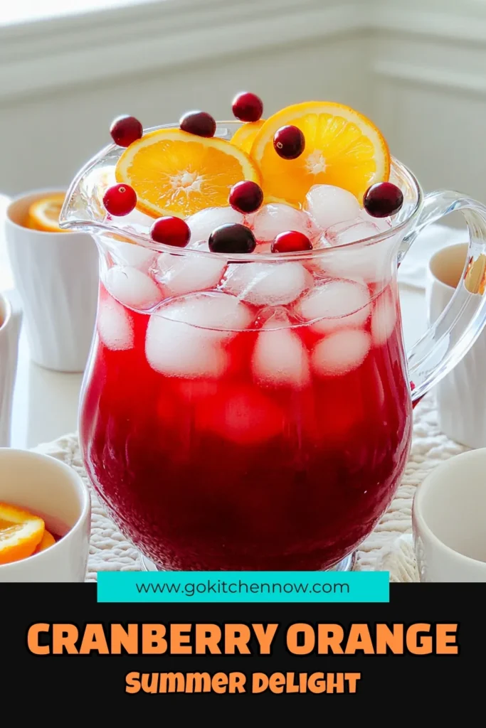Quench your thirst with this refreshing Cranberry Orange Lemonade! Perfect for any gathering, this delightful drink combines fresh cranberries, tangy orange juice, and zesty lemon juice for a burst of flavor. Follow our simple recipe to create a vibrant beverage that's perfect over ice and garnished with orange slices and cranberries. Click through to explore the full recipe and impress your guests! #CranberryOrangeLemonade #RefreshingDrinks #SummerSips #DIYDrinks