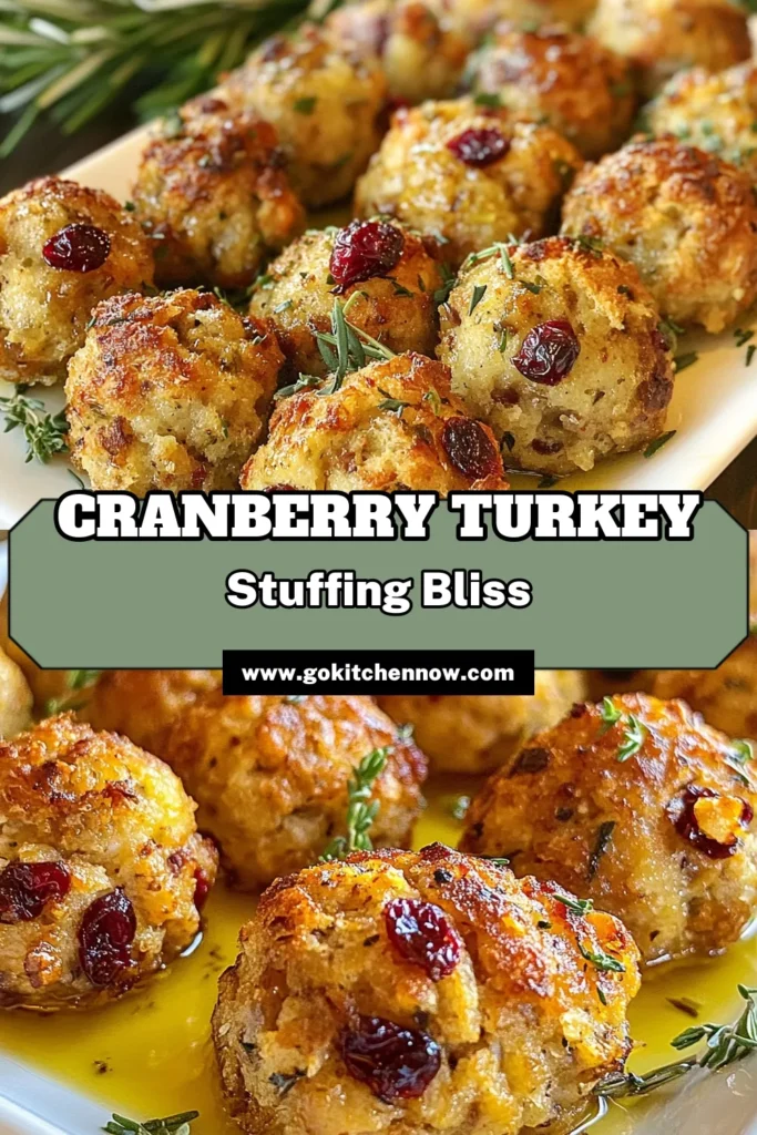 Looking for a delicious way to use up leftover turkey? Try these Cranberry Turkey Stuffing Balls! Ideal for Thanksgiving turkey appetizers, this easy stuffing balls recipe combines tender turkey, sweet cranberries, and savory herbs into perfect bite-sized treats. Bake these homemade stuffing balls for a fantastic addition to your holiday spread. Don’t miss out—save this recipe now! #ThanksgivingRecipes #StuffingBalls #LeftoverTurkey #CranberryTurkeyStuffing
