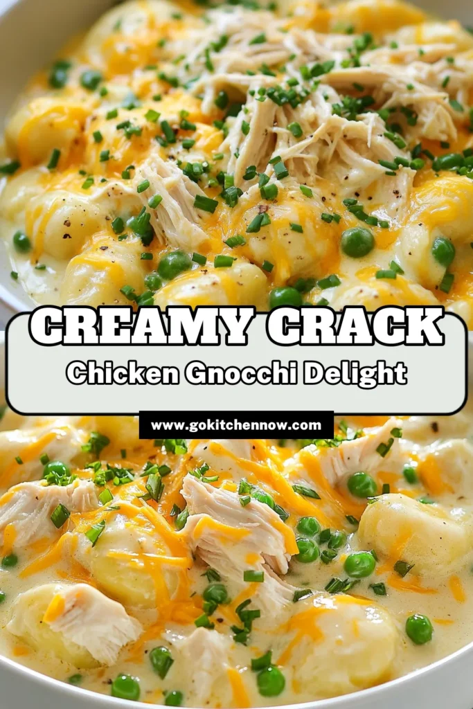 Discover the ultimate comfort food with this Classic Crack Chicken Gnocchi recipe! This easy gnocchi dinner combines tender chicken, creamy cheese, and flavorful ranch seasoning for a dish that’s sure to become a family favorite. Perfect for those busy weeknights, this Chicken Gnocchi Casserole is ready in just 25 minutes. Save this Cream Cheese Gnocchi Recipe for a cozy meal tonight! #CrackChickenGnocchi #ComfortFood #GnocchiDinner #EasyRecipes