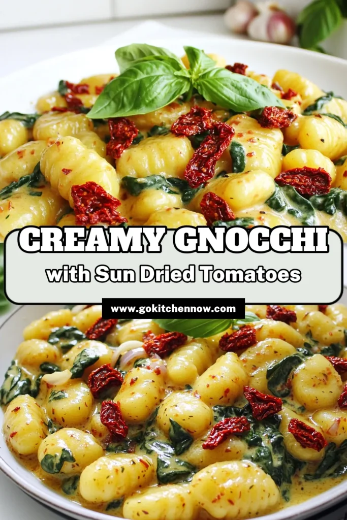 Indulge in a delicious Sun Dried Tomato Gnocchi Skillet that’s quick and easy to prepare! This creamy dish combines fluffy gnocchi, savory sun-dried tomatoes, fresh spinach, and a hint of Italian seasoning for a meal that satisfies. Perfect for a weeknight dinner, it’s ready in just 25 minutes. Click through for the full recipe and transform your dinner table tonight! #SunDriedTomatoGnocchi #PastaRecipes #QuickMeals #HealthyEating