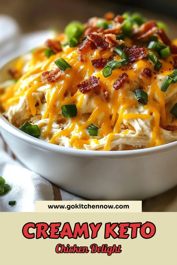 Discover the ultimate Keto Crack Chicken recipe that is perfect for your low carb lifestyle! This creamy, savory dish combines boneless chicken thighs, creamy cheese, and delicious ranch flavors in a simple Instant Pot or slow cooker meal. Ideal for quick Keto dinner ideas, this cream cheese chicken is a family favorite. Try it today! Save to your boards for easy access later! #KetoCrackChicken #LowCarbChickenRecipe #InstantPotCrackChicken #KetoDinnerIdeas