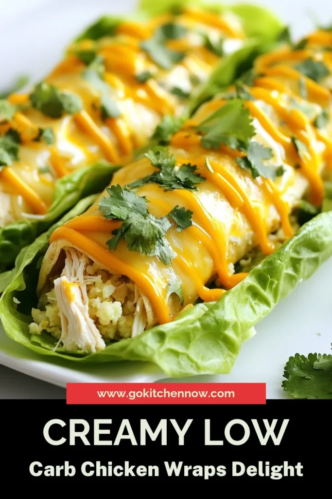 Discover the deliciousness of low carb chicken enchiladas with this healthy chicken enchiladas recipe! These keto white chicken enchiladas are made with tender shredded chicken and creamy filling, all wrapped in fresh lettuce leaves. Don't miss out on the cauliflower rice enchiladas twist! Perfect for a gluten-free enchiladas recipe. Try it today and savor a guilt-free meal! Save this recipe for your next dinner! #LowCarbRecipes #KetoComfortFood #HealthyEating #GlutenFreeMeals