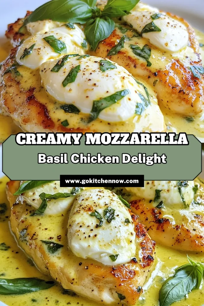 Indulge in this mouthwatering Mozzarella chicken recipe featuring tender chicken in a rich basil cream sauce. Perfect for an easy chicken dinner, this Italian chicken recipe is sure to impress. With succulent chicken topped with gooey chicken with mozzarella cheese, it's a dish your family will love. Ready in just 30 minutes, you can enjoy restaurant-quality flavors at home. Save this recipe for your next meal! #MozzarellaChicken #EasyDinner #ItalianRecipes #BasilCreamSauce