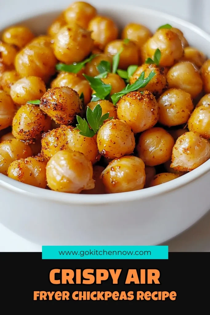 Discover a crunchy and delicious snack with these air fryer chickpeas! This easy recipe uses just a few ingredients to create a crispy treat that's perfect for munching or topping on salads. With added spices like smoked paprika and cumin, each bite is bursting with flavor. Ready to enjoy healthier snacking? Click through for the full recipe and elevate your snack game today! #AirFryerRecipes #HealthySnacks #Chickpeas #CrunchySnacks