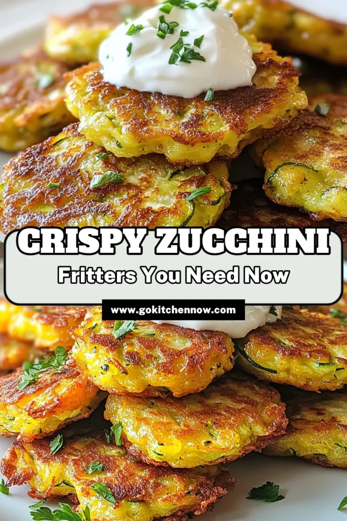 Discover the deliciousness of crispy zucchini fritters with this easy zucchini fritter recipe! These healthy zucchini snacks are perfect for any occasion, blending grated zucchini with Parmesan cheese for a satisfying bite. Perfect as appetizers or a tasty side dish, you'll love these vegetable fritters! Try these crispy Parmesan zucchini fritters today and elevate your snacking game. Save this recipe for later! #ZucchiniFritters #HealthySnacks #VegetableFritters #ZucchiniRecipe
