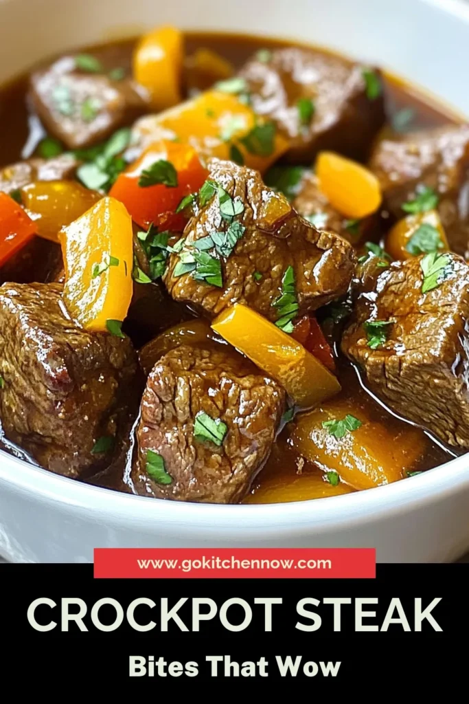 Discover the ultimate comfort food with these delicious Crockpot steak bites! This easy slow cooker steak recipe features tender beef sirloin simmered in a savory beef broth dish, packed with flavor. Perfect as quick beef appetizers for any gathering. Follow our simple steps to whip up a mouthwatering meal that your family will love. Save this recipe for a hassle-free dinner tonight! #CrockpotSteakBites #BeefSirloinRecipe #EasySlowCookerSteak #QuickBeefAppetizers