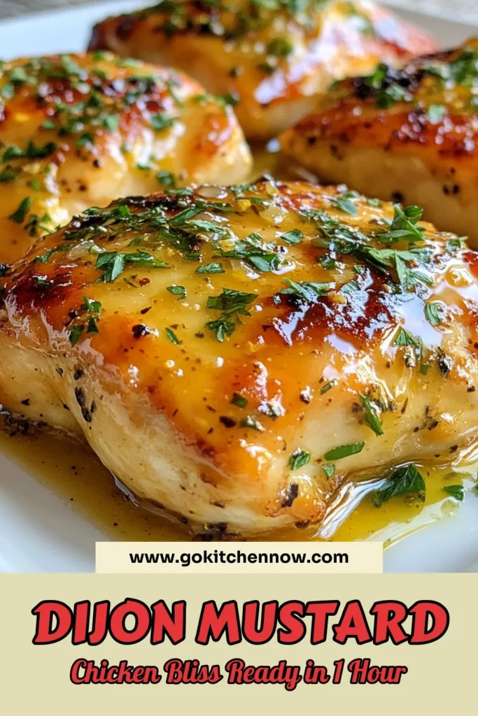 Discover the delicious Dijon mustard chicken recipe that will elevate your dinner game! This baked Dijon chicken is marinated in a sweet and tangy honey mustard blend, making it an easy chicken dinner that your family will love. Perfect for busy nights, this marinated chicken breast recipe is quick to prepare and full of flavor. Save this recipe for the ultimate weeknight treat! #DijonMustardChicken #EasyChickenDinner #HoneyMustardChicken #BakedDijonChicken