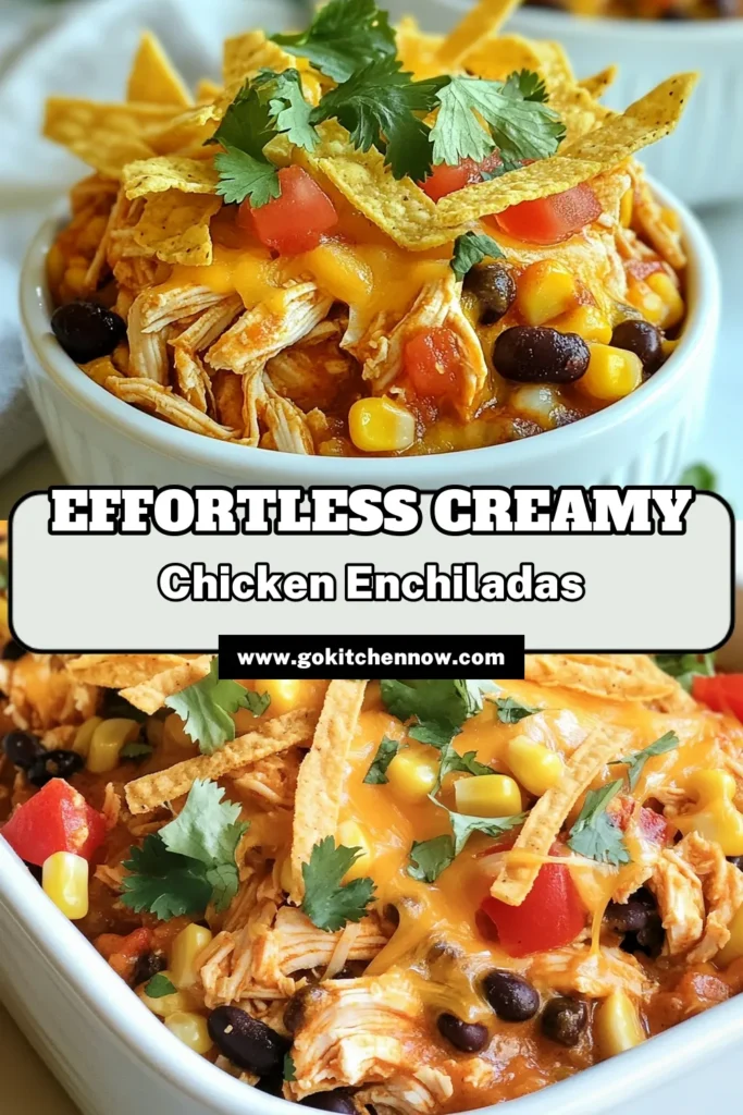 Discover the ultimate comfort food with this Crockpot Chicken Enchilada Casserole! This easy chicken enchilada recipe combines succulent chicken, black beans, corn, and plenty of cheesy goodness for a deliciously satisfying meal. Perfect for busy nights, these slow cooker enchiladas are a family favorite that will warm your heart. Give it a try and enjoy a hearty cheesy chicken casserole that’s sure to impress. Save this recipe for your next dinner! #CrockpotRecipes #EasyDinners #ChickenEnchiladas #ComfortFood