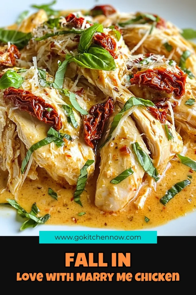 Looking for a delicious slow cooker chicken recipe? Try this Marry Me Chicken recipe! This creamy chicken dish features tender chicken breasts infused with sun-dried tomatoes and rich flavors, making it perfect for easy slow cooker meals. Ideal for weeknight dinners, this dish will have everyone asking for seconds. Don't miss out; save this recipe today! #SlowCookerRecipes #MarryMeChicken #EasyMeals #CreamyChickenDishes