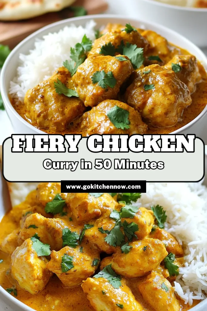 Discover the ultimate Spicy Indian Chicken Curry with this Authentic Indian Chicken Recipe! Perfectly balanced with coconut milk, this Easy Chicken Curry Recipe combines succulent chicken thighs and a blend of Indian spices for a rich, flavorful meal. Impress your family with this Indian Curry with Spices that’s quick to prepare and irresistibly delicious. Save this recipe to experience a taste of India tonight! #IndianCuisine #ChickenCurry #CoconutMilk #AuthenticRecipes