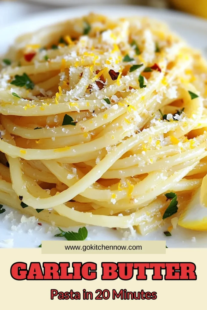 Discover the ultimate Garlic Butter Pasta Recipe that's perfect for quick meals! This easy linguine recipe combines spaghetti with garlic butter, delivering a rich flavor that’s ready in just 20 minutes. Elevate your weeknight dinners with this lemon garlic pasta, packed with Parmesan and a hint of spice. Ideal for busy cooks! Save this delicious dish for your next meal and enjoy a taste of culinary heaven. #GarlicButterPasta #QuickPastaDishes #EasyLinguineRecipe #LemonGarlicPasta