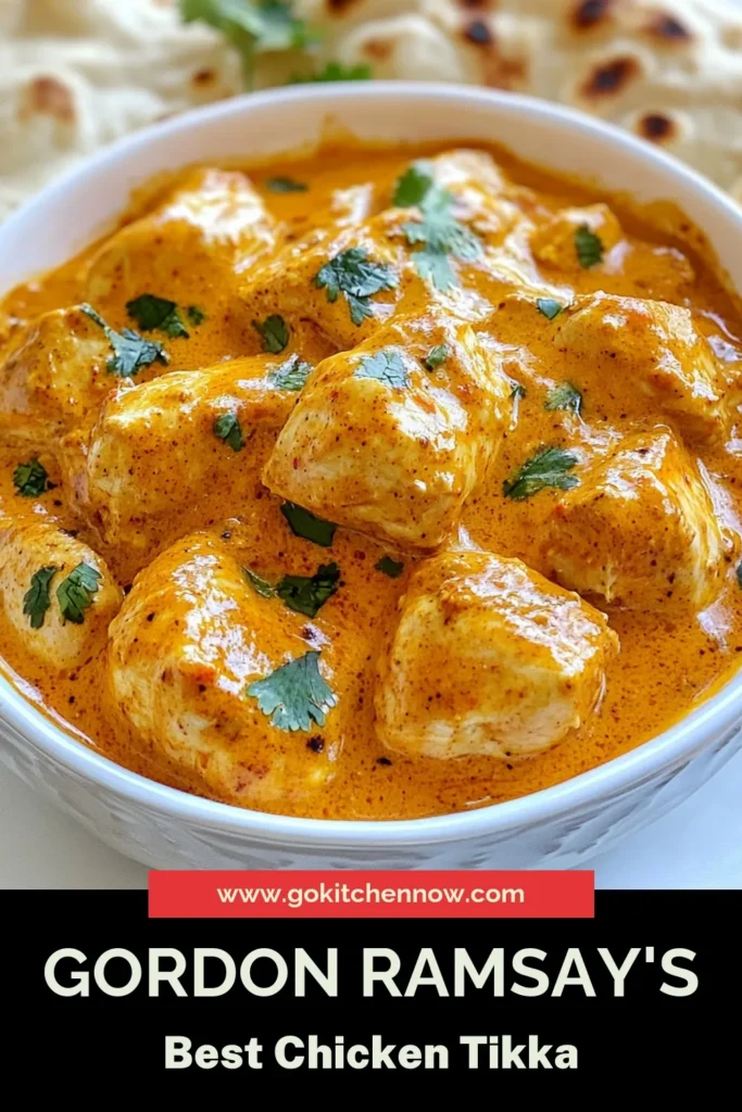 Discover the flavors of Gordon Ramsay Chicken Tikka Masala with this easy chicken tikka recipe. Enjoy a taste of authentic tikka masala that you can create at home. This homemade chicken curry is perfect for any night and a must-try among Indian chicken recipes. Grab your ingredients and impress your family with a delicious meal! Save this recipe for later! #ChickenTikkaMasala #HomemadeCurry #IndianRecipes #GordonRamsayCooking