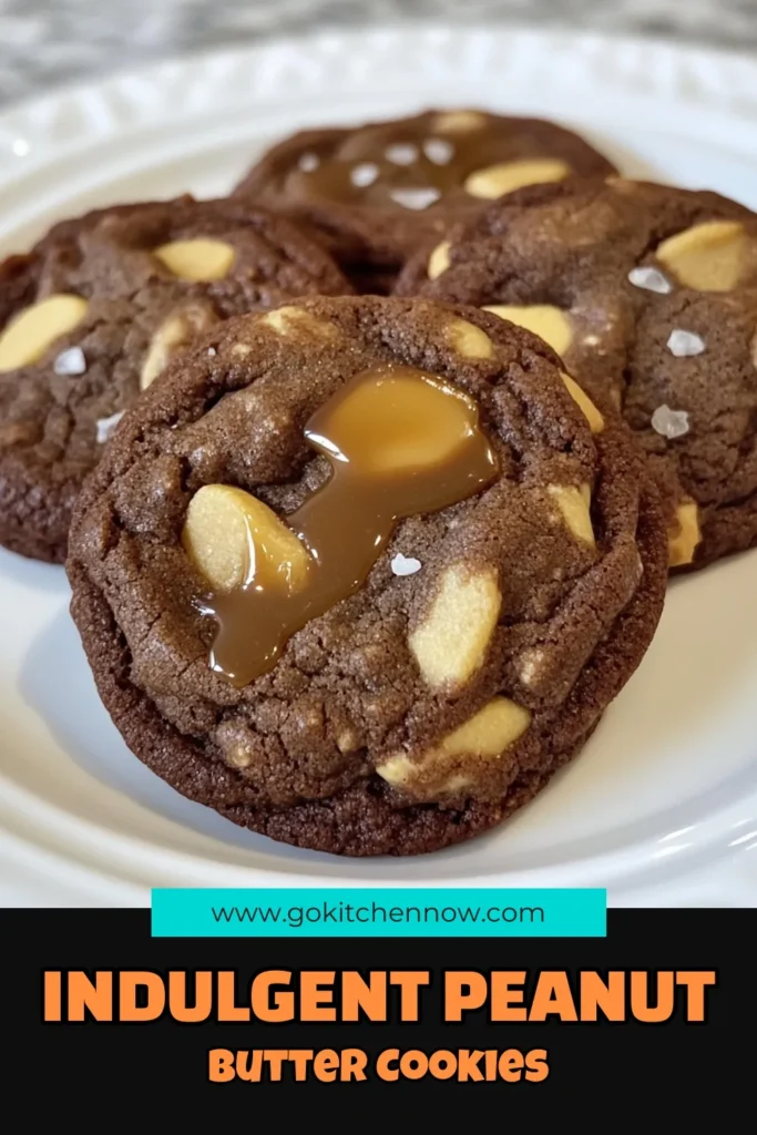 Indulge in the irresistible taste of Chocolate Caramel Peanut Butter Cookies! This easy peanut butter cookie recipe features soft caramel stuffed cookies that will melt in your mouth. With chocolate chip peanut butter cookies topped with homemade caramel, every bite is pure bliss. Perfect for any occasion, these decadent treats are simple to make and sure to impress. Try them today and satisfy your sweet tooth! #ChocolateCookies #PeanutButterCookies #CookieRecipe #CaramelDelight
