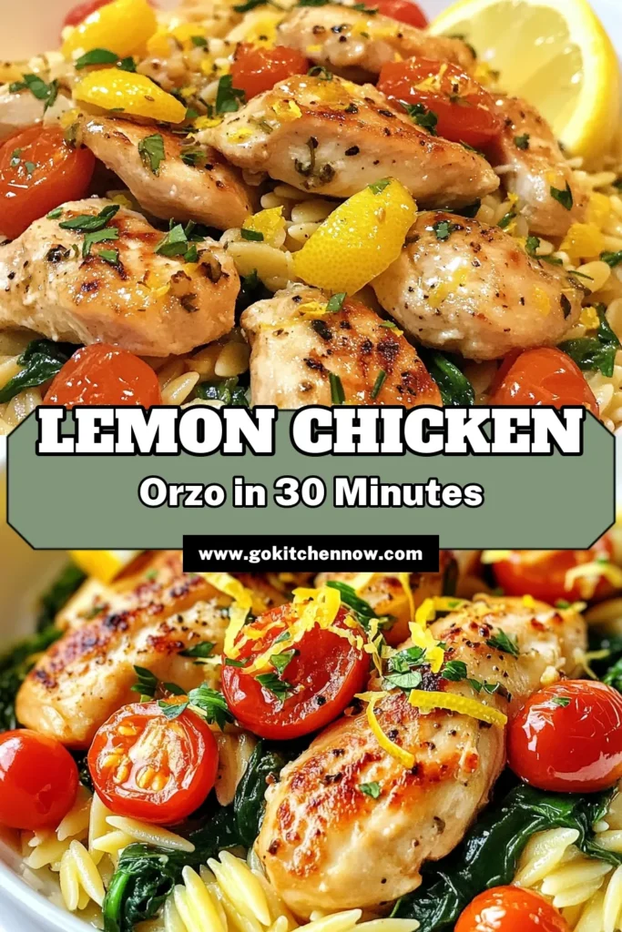 Discover a delicious Lemon Chicken Orzo recipe that's perfect for busy weeknights! This easy lemon chicken dish combines tender chicken, orzo pasta, and vibrant Mediterranean flavors in one pot, making clean-up a breeze. It's not just a meal; it's a healthy chicken orzo soup that the whole family will love. Try this one pot orzo chicken recipe for a quick and nutritious dinner. Save this recipe for later! #LemonChickenOrzo #OnePotMeal #HealthyRecipes #MediterraneanDiet