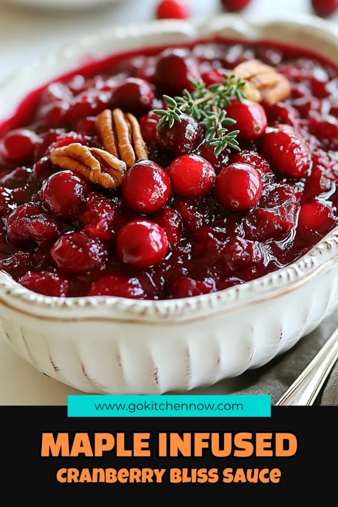 Elevate your holiday meals with this delightful cranberry bliss sauce featuring a maple infusion. This homemade cranberry sauce combines fresh cranberries with orange juice and zest for a refreshing twist. Add a pinch of cinnamon and nutmeg, and for an extra crunch, toss in some nuts! Perfect as an orange zest cranberry recipe or a festive topping. Try this maple-infused cranberry sauce and impress your guests! Save the recipe now! #CranberrySauce #MapleInfusion #CranberryBliss #HomemadeSauce