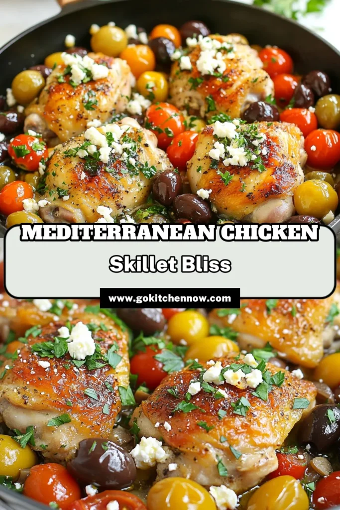 Discover the tantalizing flavors of our Mediterranean keto chicken skillet recipe! This easy chicken dinner features juicy chicken thighs paired with olives and feta for a low carb Mediterranean chicken dish that's perfect for any weeknight. Get ready to enjoy a delicious, healthy meal that satisfies your cravings! Save this keto chicken skillet with olives and feta for your next dinner plan! #KetoRecipes #LowCarb #MediterraneanDiet #EasyDinnerIdeas