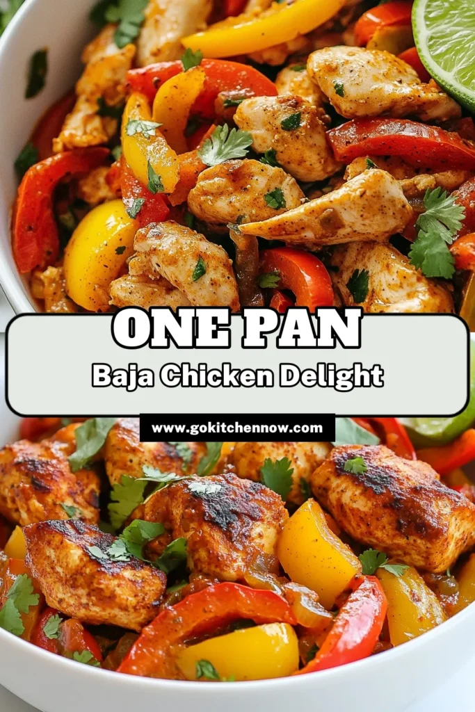 Discover this delicious Baja chicken skillet recipe that’s perfect for a quick weeknight meal! This chicken and pepper skillet combines tender chicken, colorful bell peppers, and nutritious black beans in one easy pan. Enjoy a healthy chicken skillet meal packed with flavor! Ideal for busy nights, this one-pan chicken dinner is among the best easy chicken recipes. Save and try this flavorful dish tonight! #BajaChicken #HealthyDinner #OnePanMeals #EasyRecipes