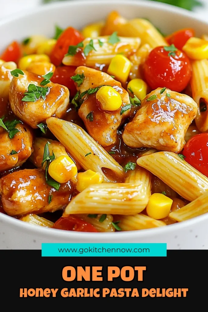 Indulge in this delightful One Pot Honey Garlic BBQ Chicken Pasta that's perfect for busy weeknights! This BBQ Chicken Pasta Recipe is not only easy to make but also packed with flavor, thanks to the sweet honey garlic sauce. Create a quick dinner with this Easy Chicken Pasta that everyone will love. Try this Honey Garlic Chicken Recipe today! Save this recipe for a fuss-free meal! #OnePotMeal #ChickenPasta #QuickDinner #EasyRecipes
