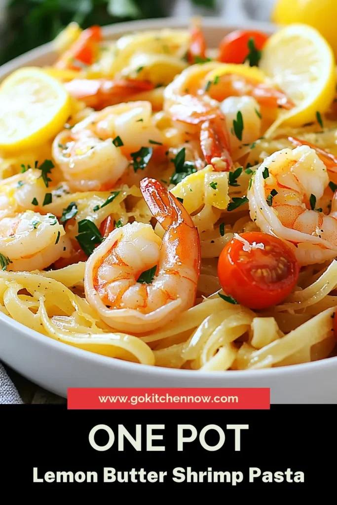 Indulge in this delightful One-Pot Lemon Butter Shrimp Pasta that promises a burst of flavor in every bite! This Easy Shrimp Pasta Recipe combines juicy shrimp with zesty lemon and rich butter, making it the perfect Quick Lemon Garlic Pasta for busy nights. Enjoy a delicious Shrimp Linguine Recipe packed with vibrant ingredients, ready in just 30 minutes. Save this recipe for an effortless meal tonight! #OnePotPastaDishes #ShrimpPasta #QuickDinner #LemonGarlicPasta