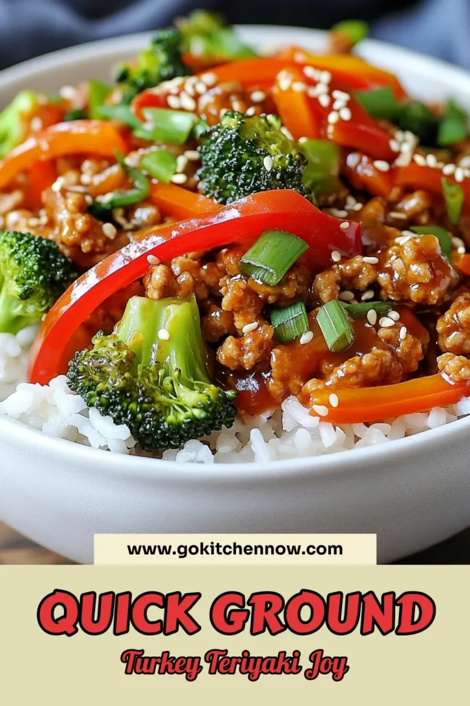 Discover a delicious and healthy ground turkey stir fry with this easy teriyaki stir fry recipe. Packed with ground turkey and colorful vegetables like broccoli, bell pepper, and carrots, this quick stir fry dinner is perfect for busy weeknights. In just 25 minutes, you can whip up a nutritious meal that your family will love. Don't forget to save this healthy ground turkey recipe for later! #GroundTurkeyStirFry #TeriyakiStirFryRecipe #QuickDinner #HealthyEating