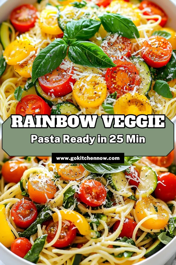 Savor the delight of this one-pot veggie pasta that's not just colorful but also packed with flavors! This rainbow veggie pasta recipe combines spaghetti, fresh vegetables, and aromatic spices for a quick dinner that everyone's sure to love. Perfect for busy weeknights, this easy pasta dish is a must-try in your collection of vegetarian pasta recipes. Dive into this quick dinner recipe today, and elevate your meal prep! #OnePotVeggiePasta #EasyPastaDishes #VegetarianRecipes #QuickDinnerRecipes